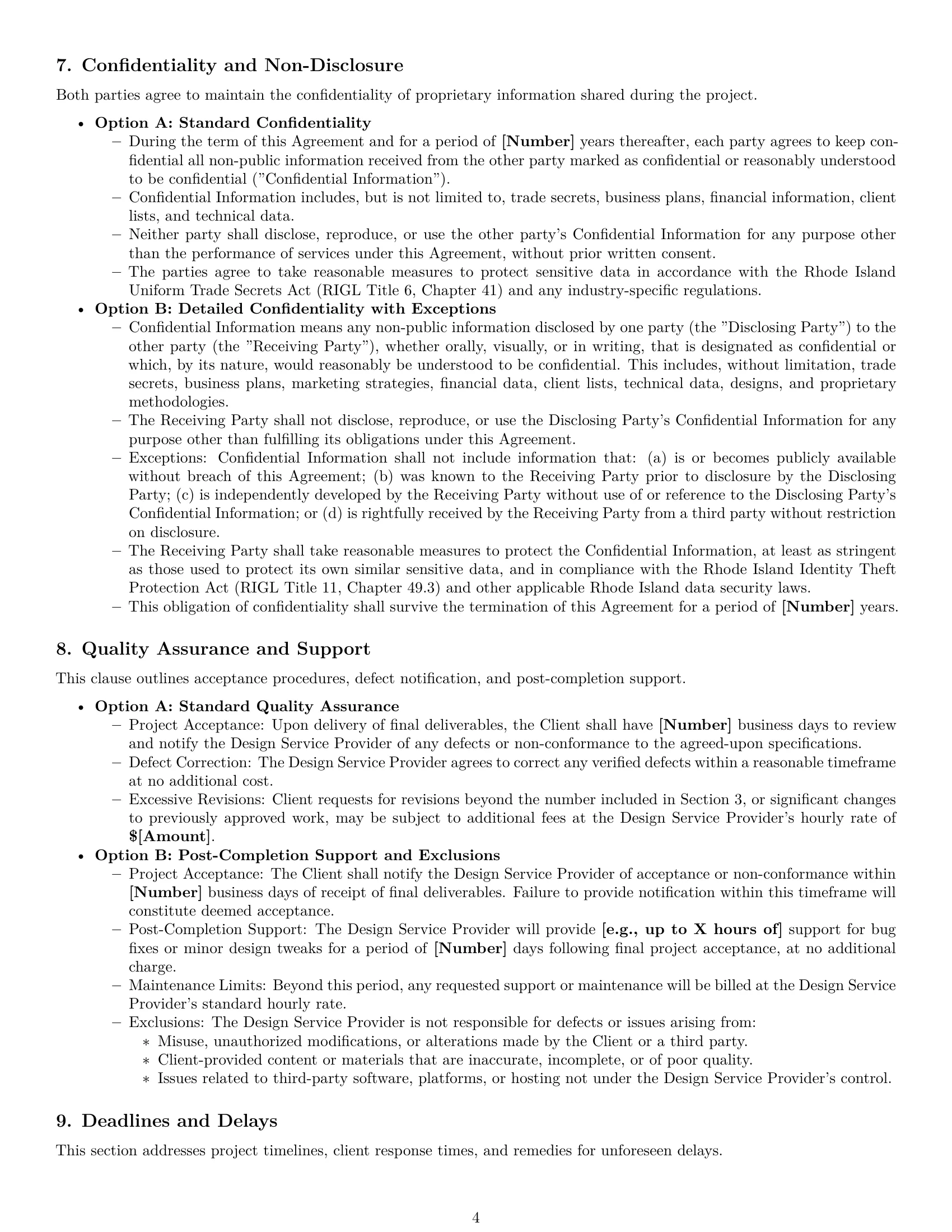 Preview page 4 of Pro Rhode Island design service contract template