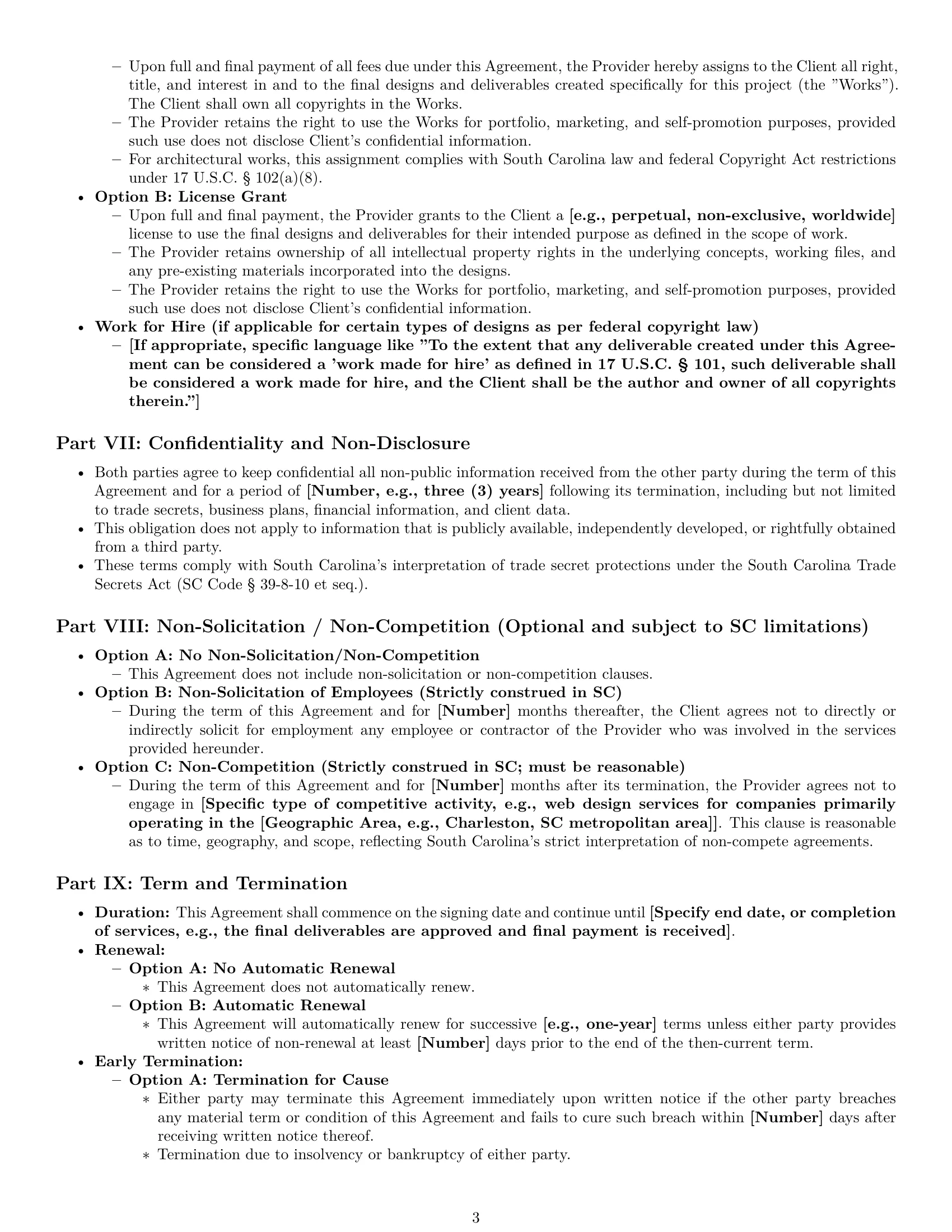 Preview page 3 of Pro South Carolina design service contract template