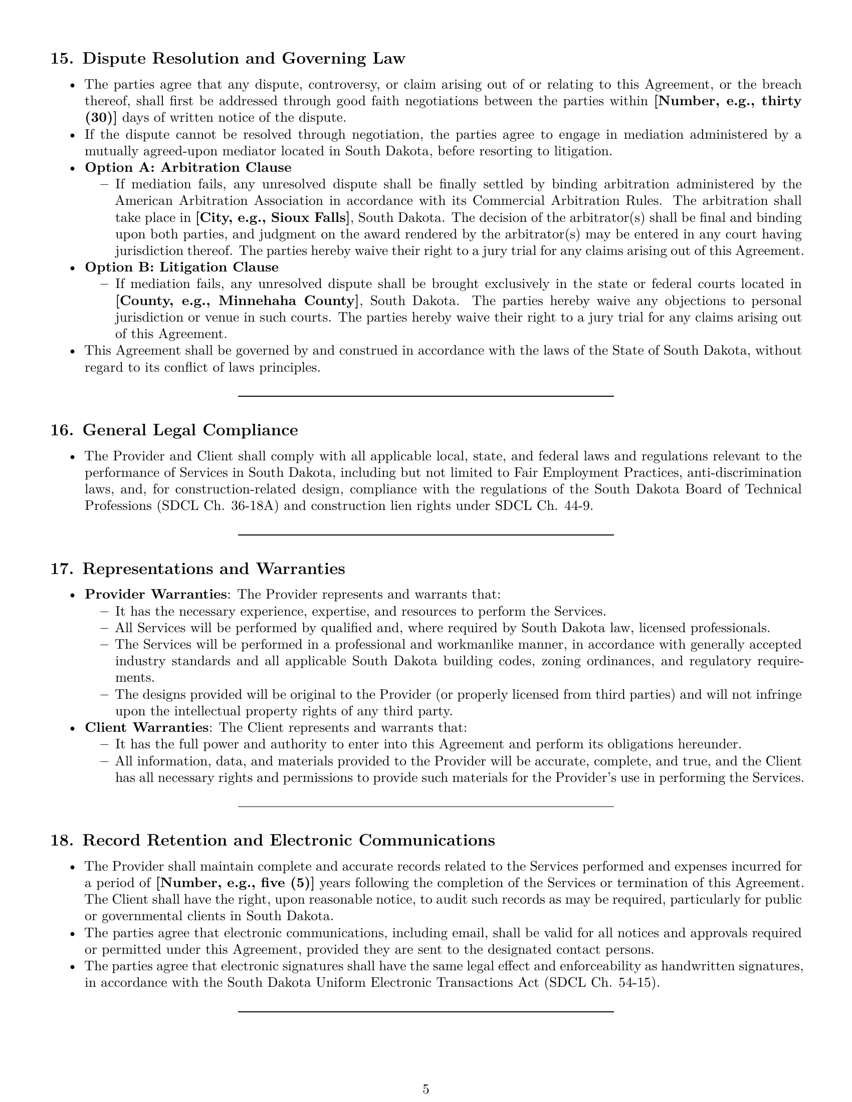 Preview page 5 of Pro South Dakota design service contract template