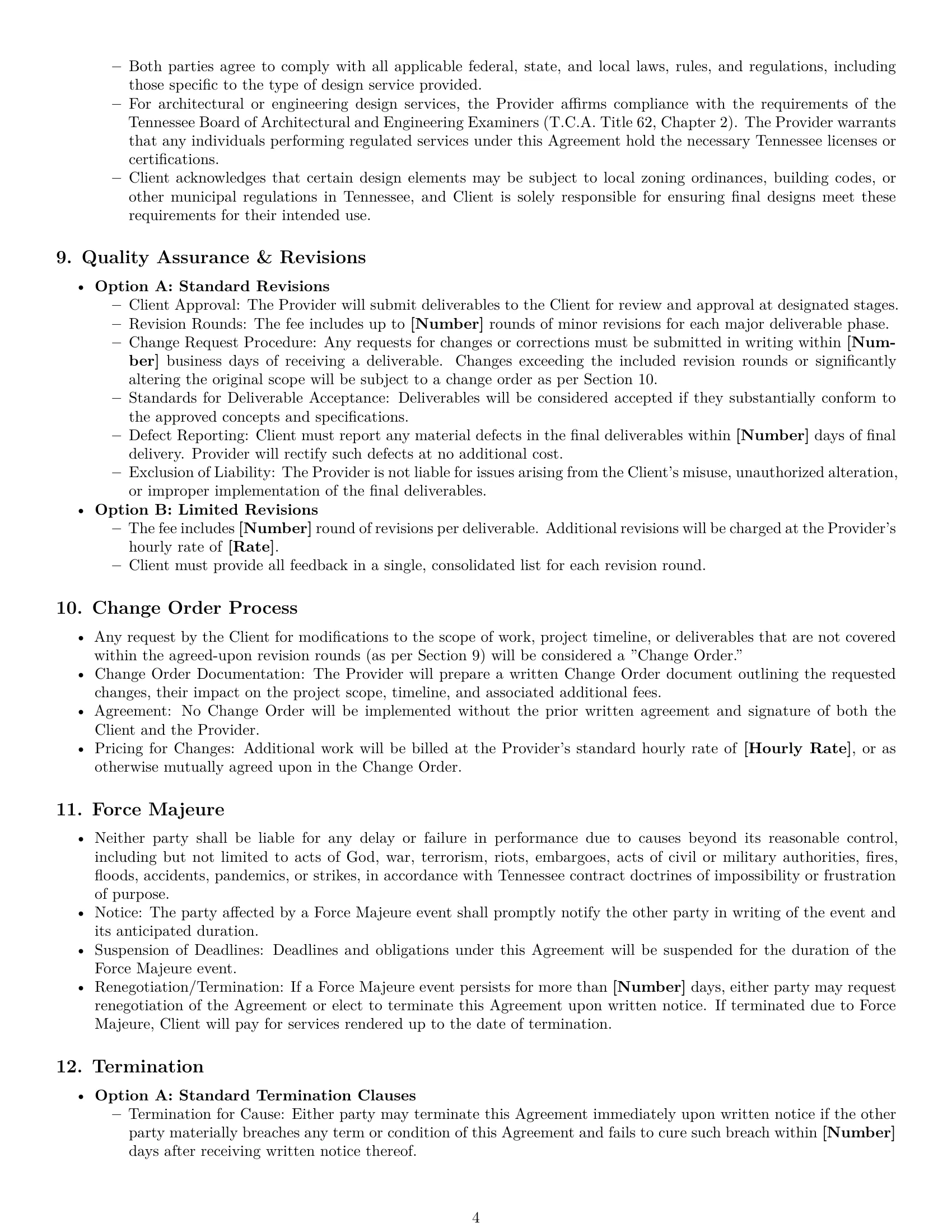 Preview page 4 of Pro Tennessee design service contract template