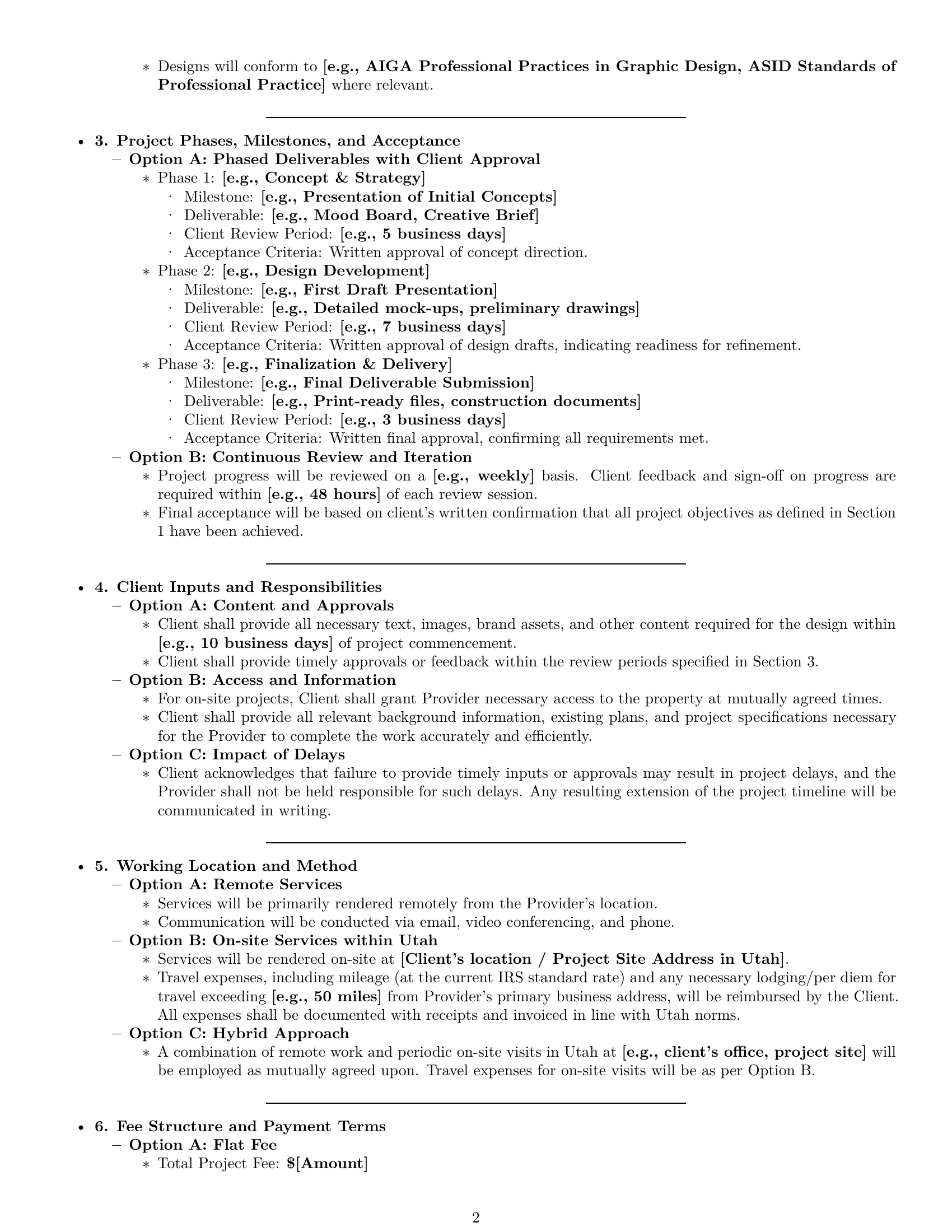 Preview page 2 of Pro Utah design service contract template