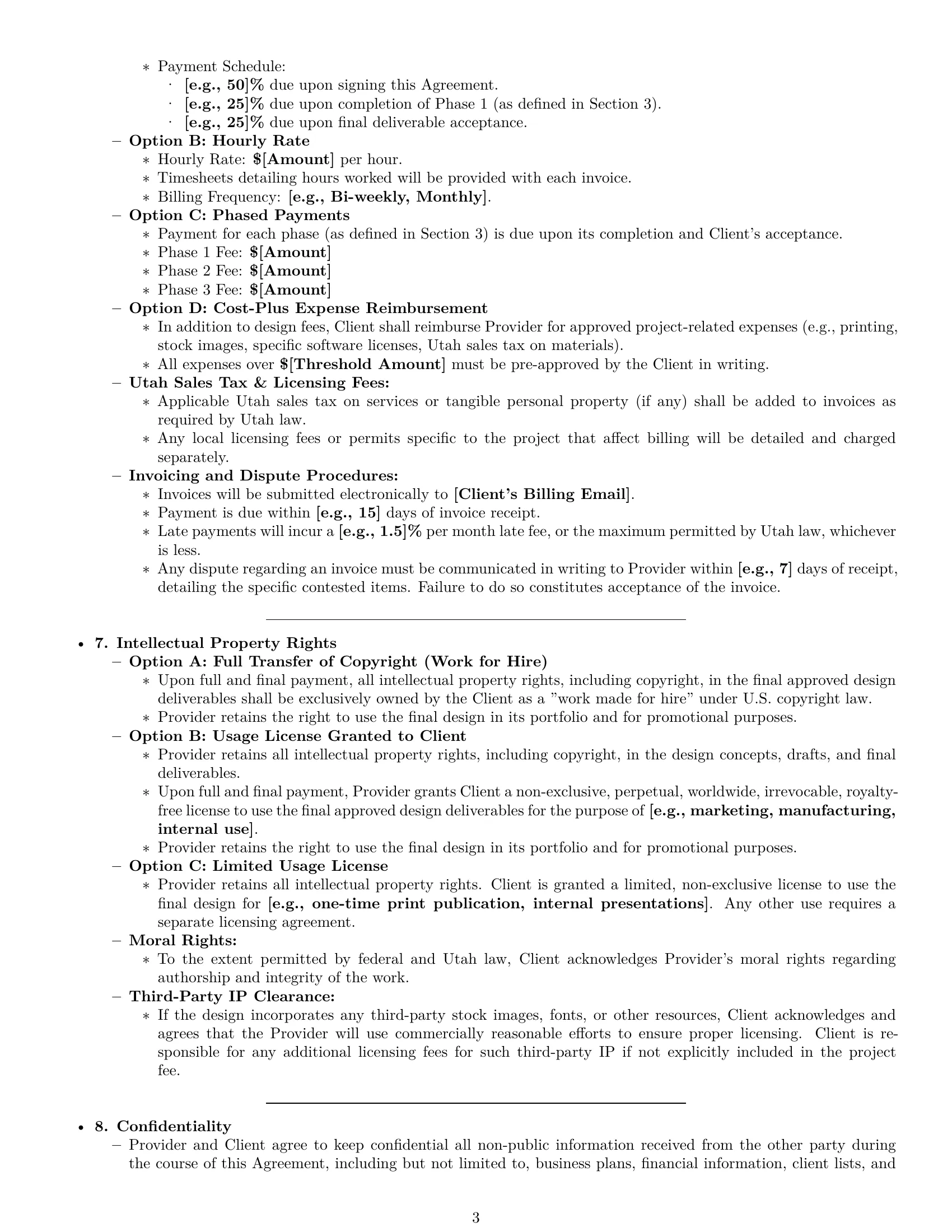 Preview page 3 of Pro Utah design service contract template
