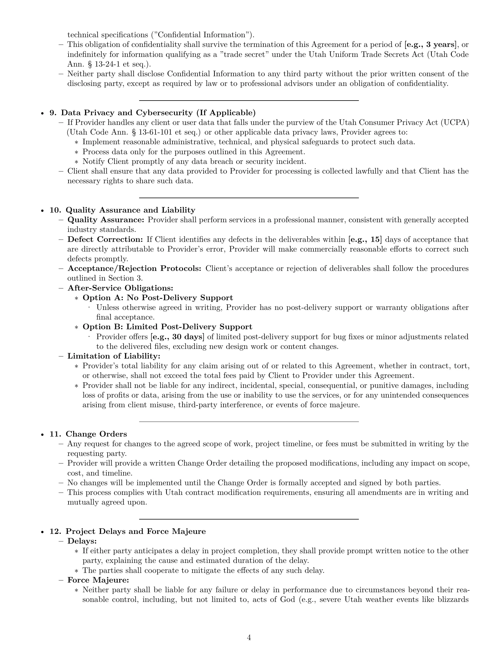 Preview page 4 of Pro Utah design service contract template