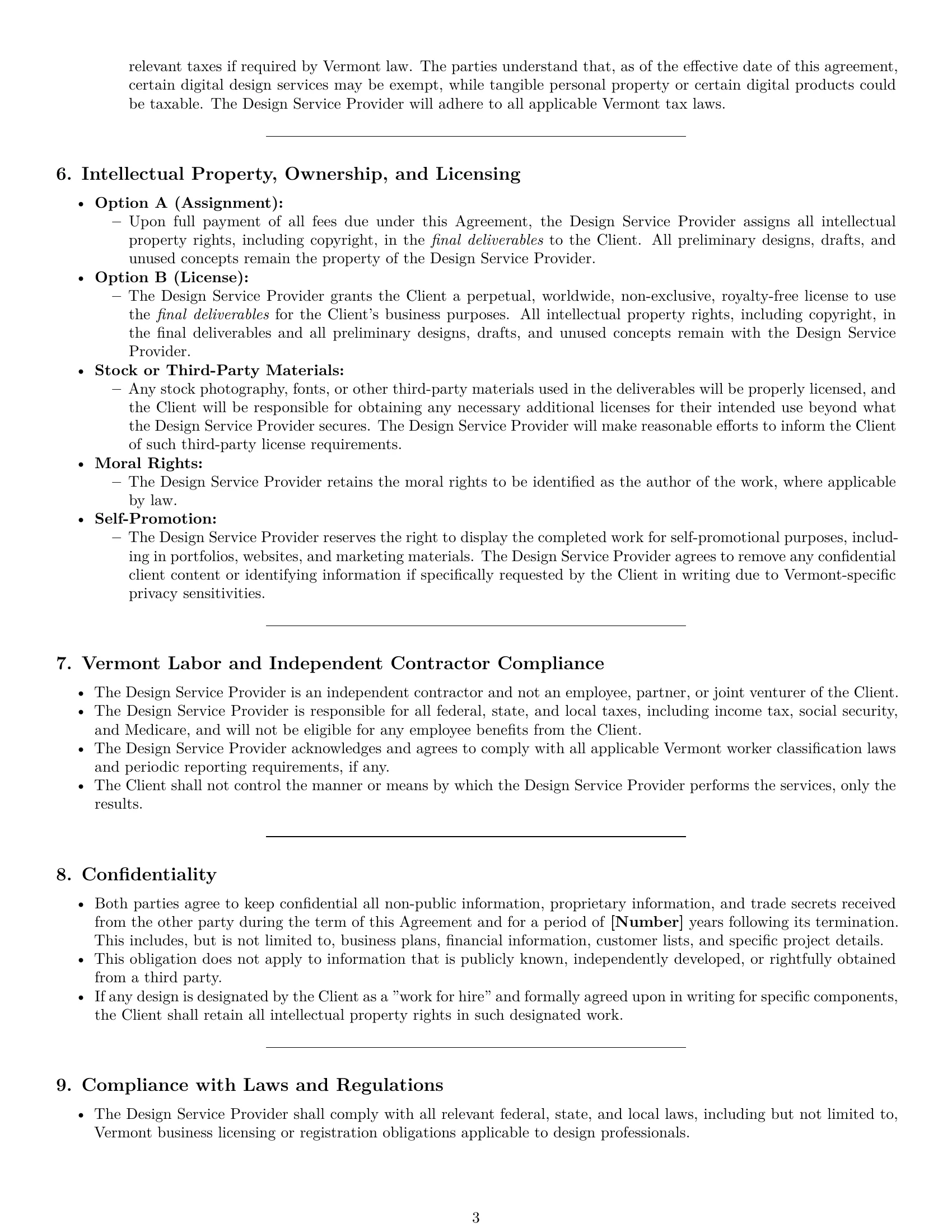 Preview page 3 of Pro Vermont design service contract template
