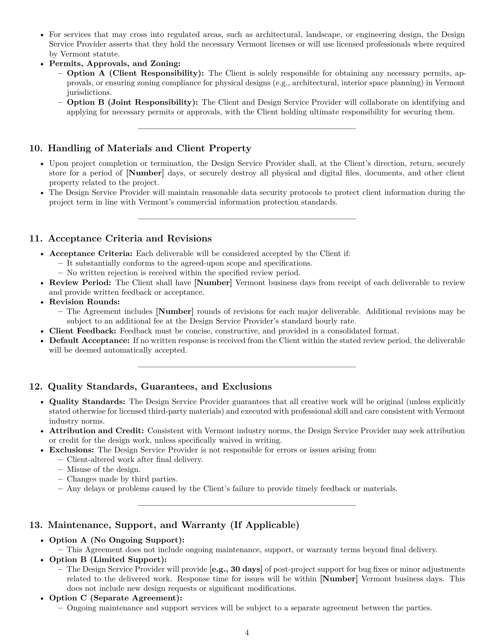 Preview page 4 of Pro Vermont design service contract template