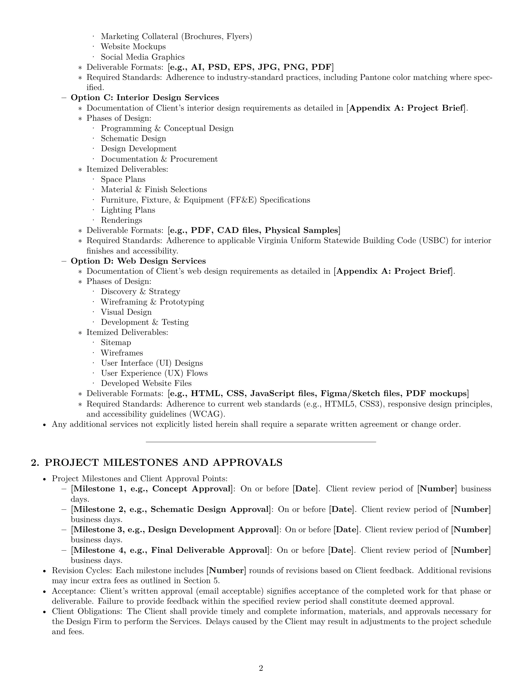 Preview page 2 of Pro Virginia design service contract template