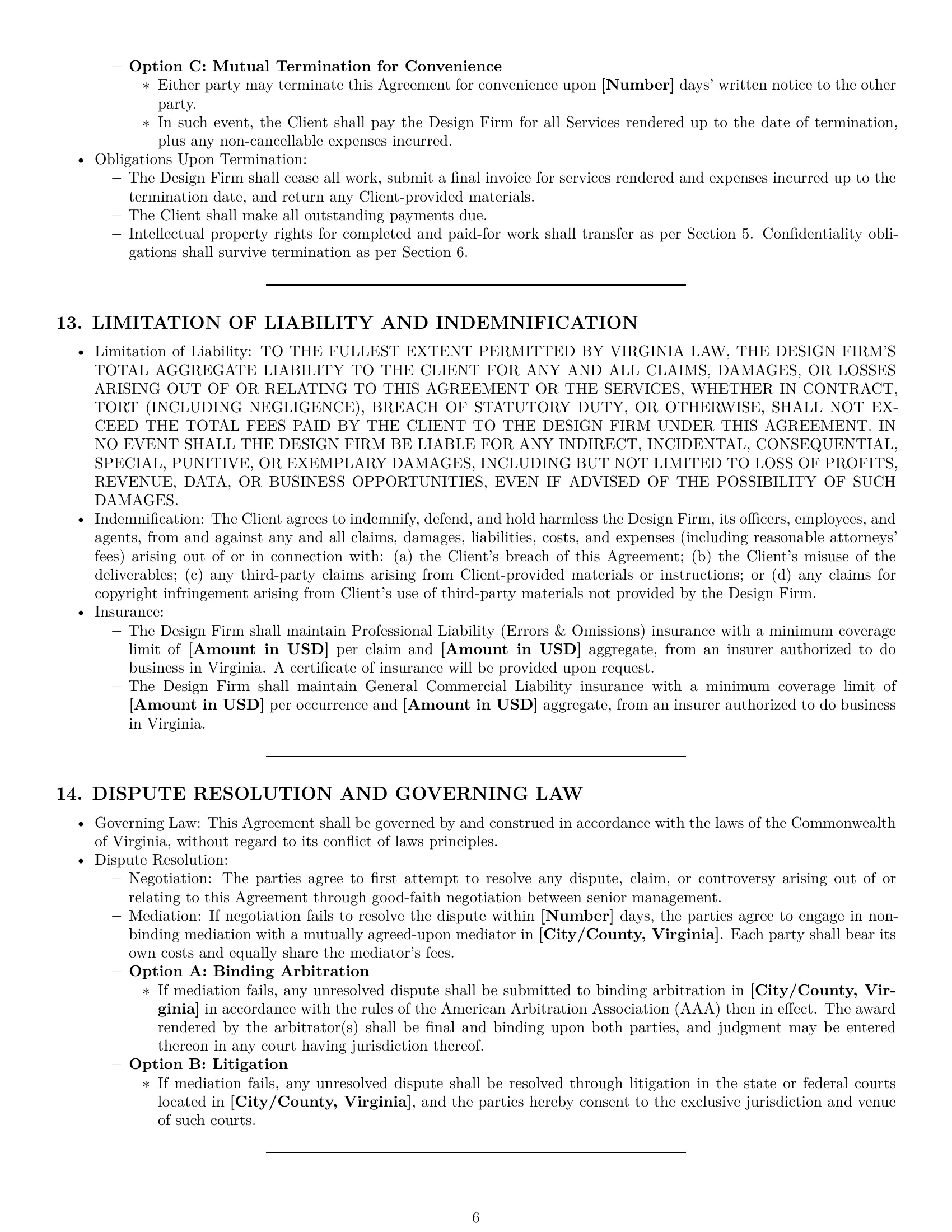Preview page 6 of Pro Virginia design service contract template