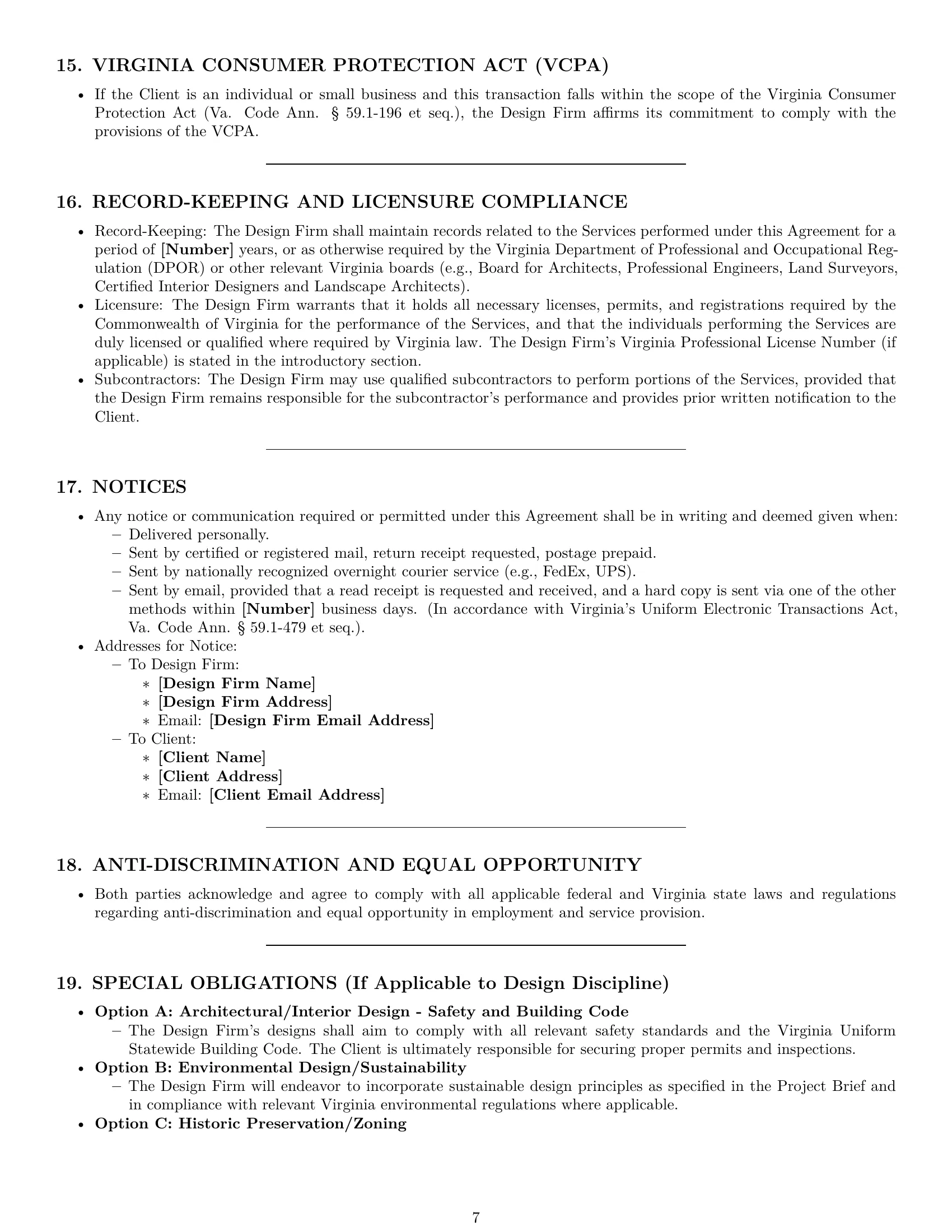 Preview page 7 of Pro Virginia design service contract template
