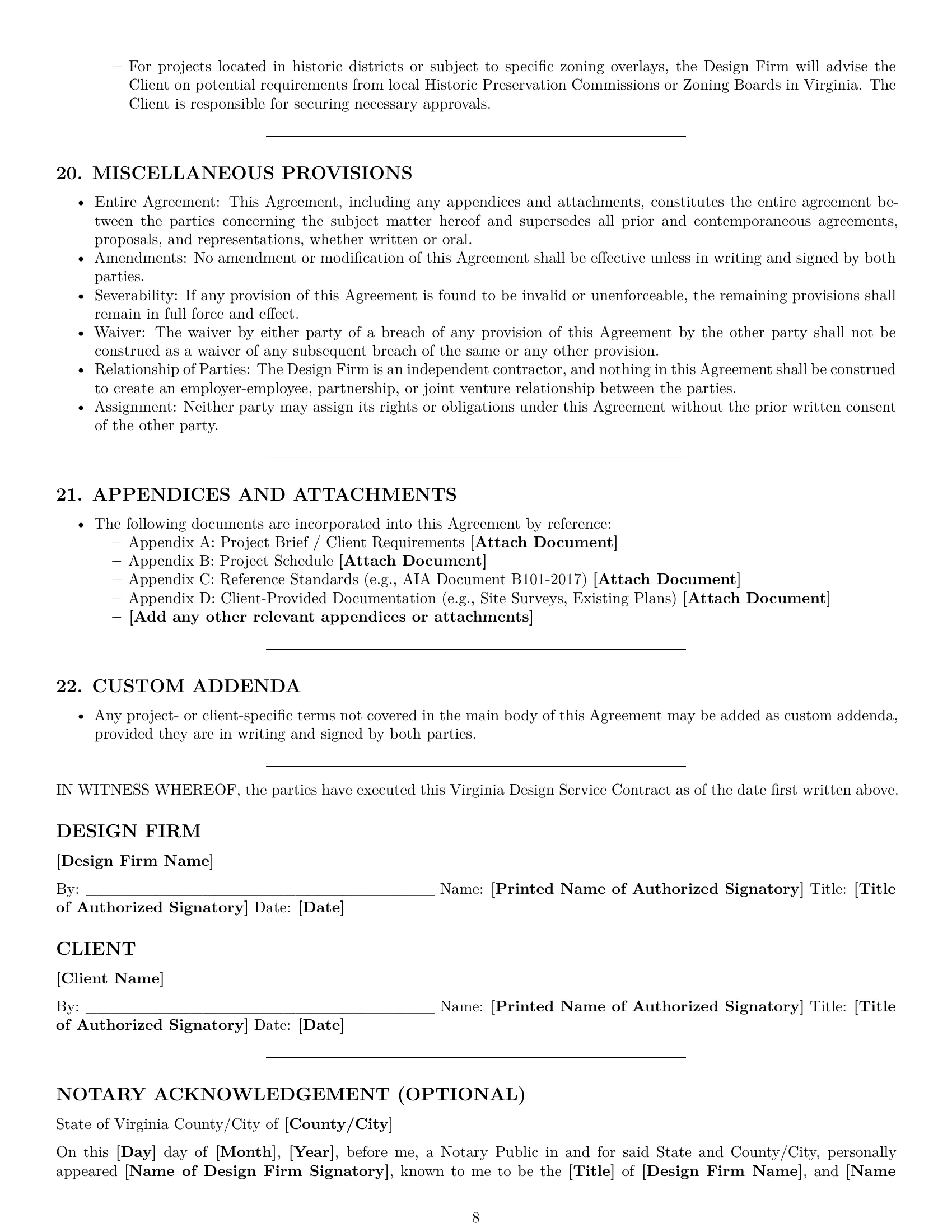 Preview page 8 of Pro Virginia design service contract template