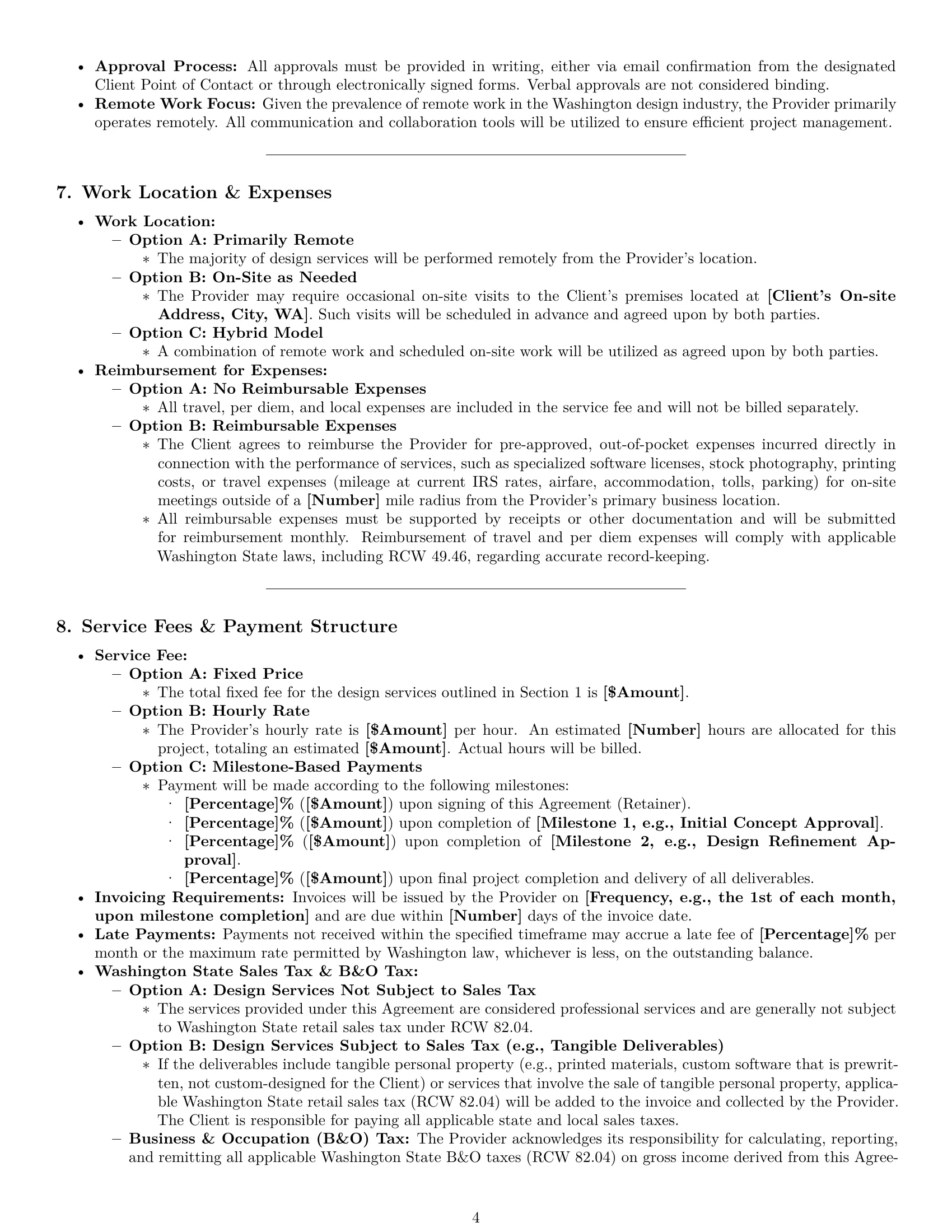 Preview page 4 of Pro Washington design service contract template