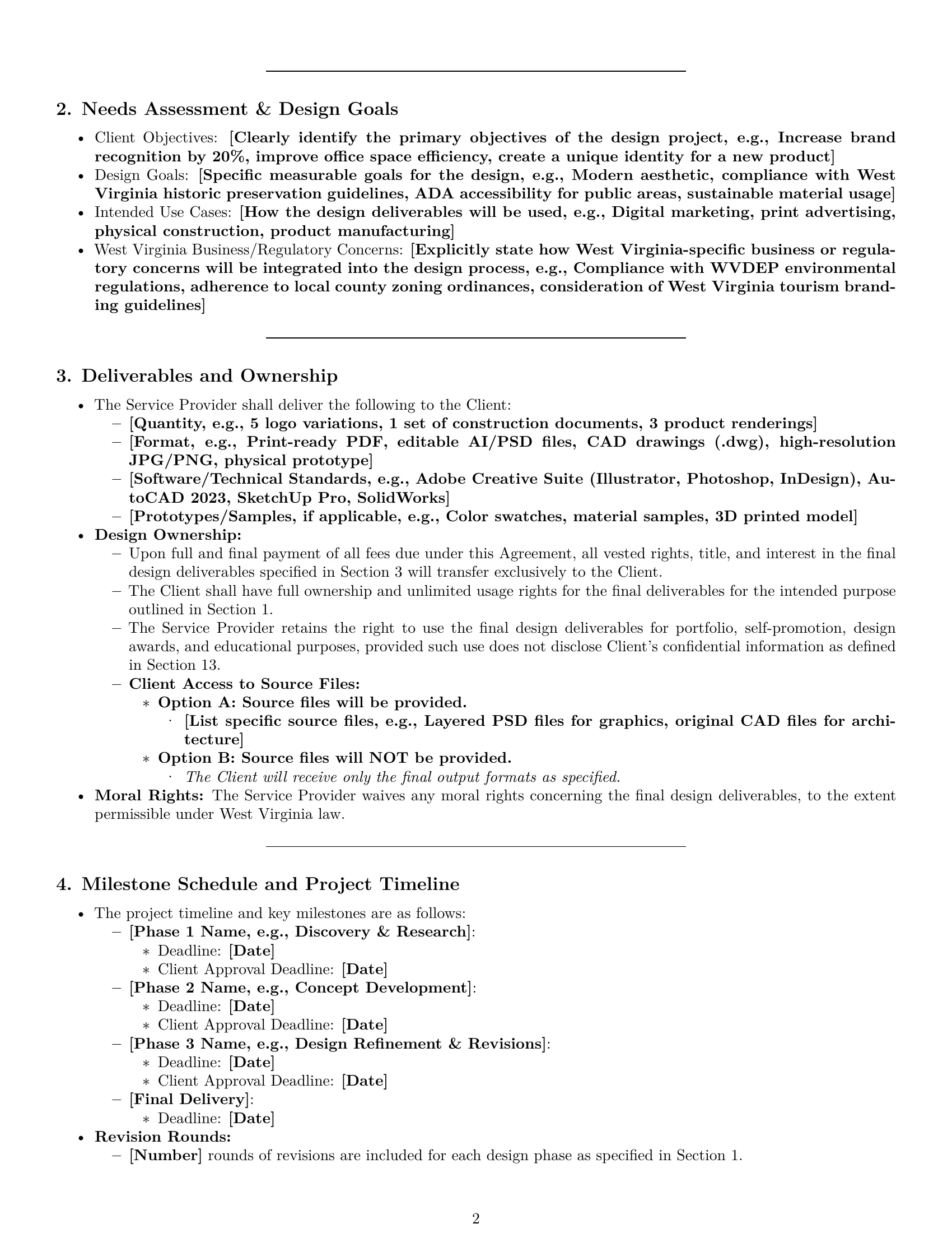 Preview page 2 of Pro West Virginia design service contract template