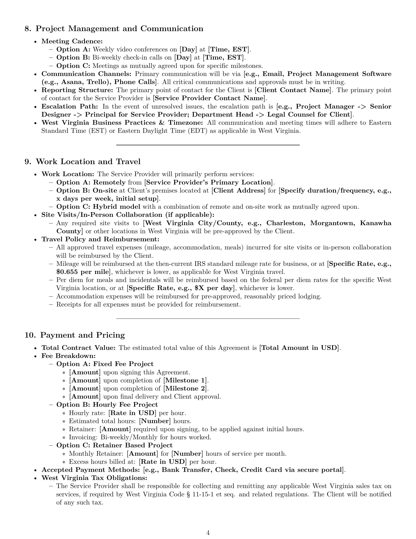 Preview page 4 of Pro West Virginia design service contract template