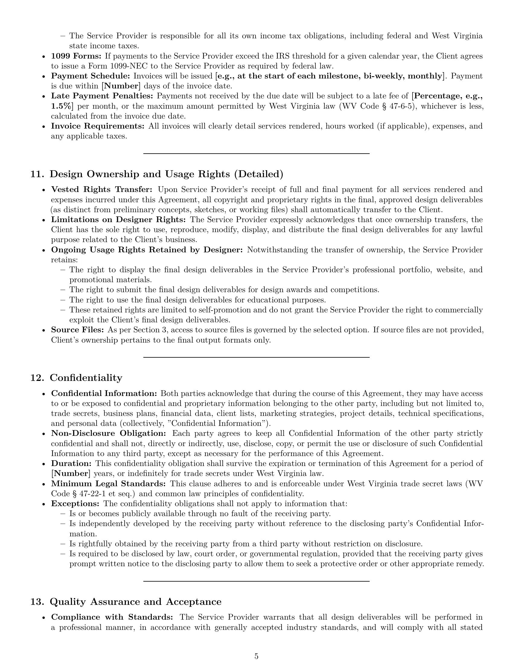 Preview page 5 of Pro West Virginia design service contract template