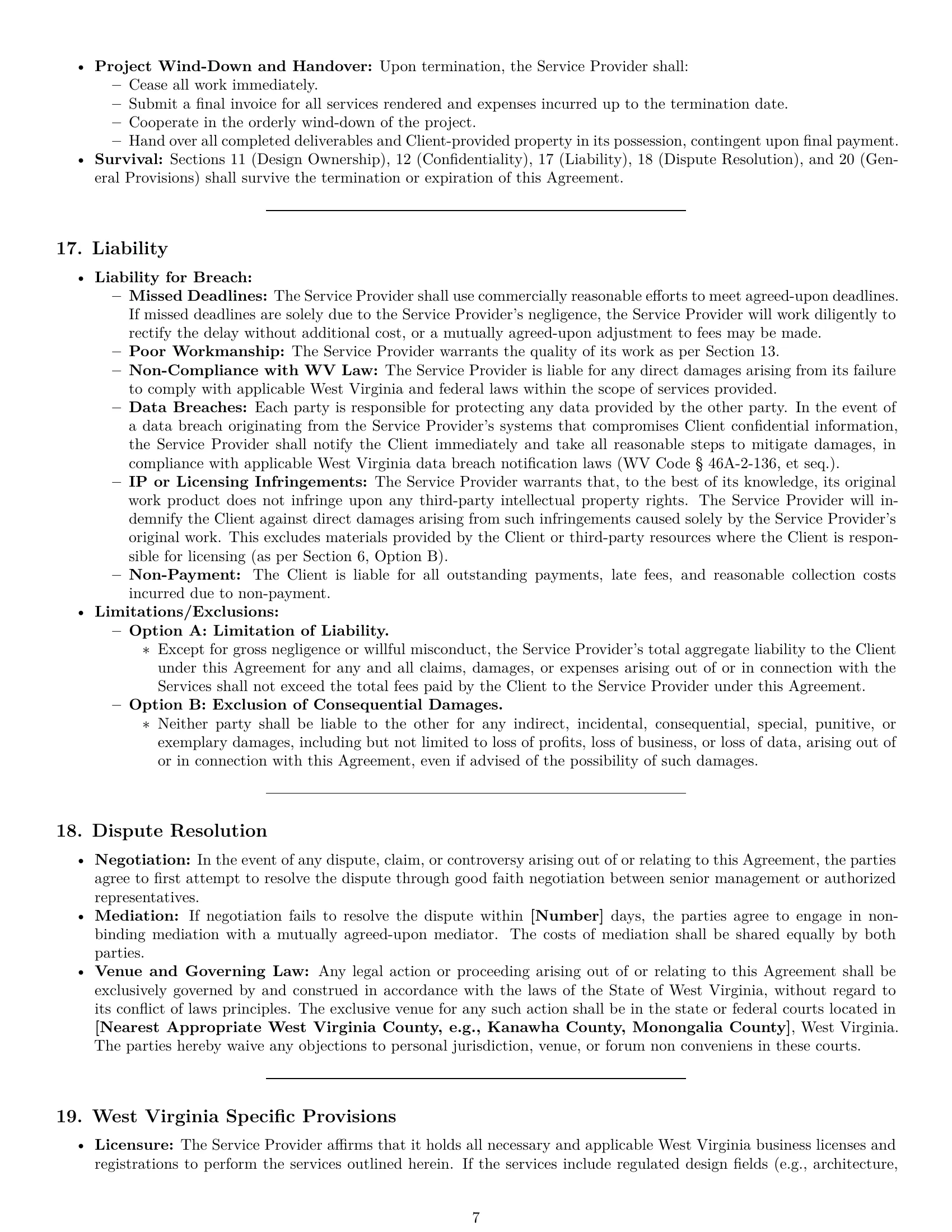 Preview page 7 of Pro West Virginia design service contract template