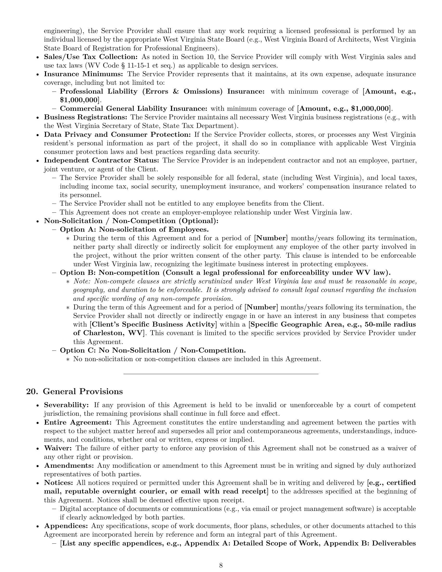Preview page 8 of Pro West Virginia design service contract template