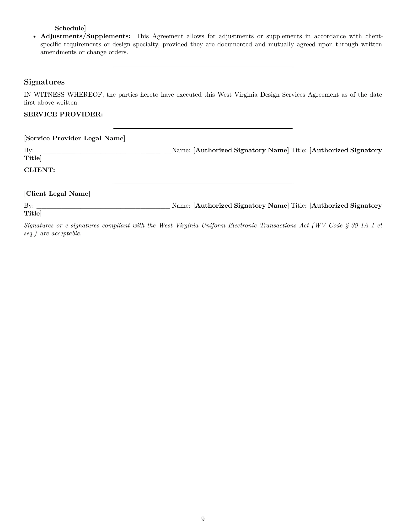 Preview page 9 of Pro West Virginia design service contract template