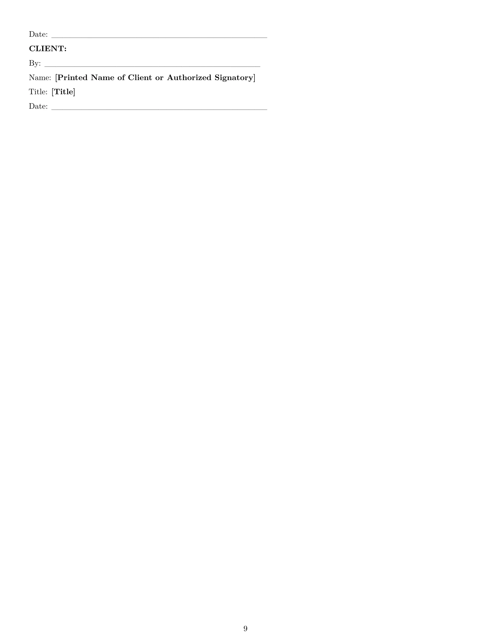 Preview page 9 of Pro Wisconsin design service contract template