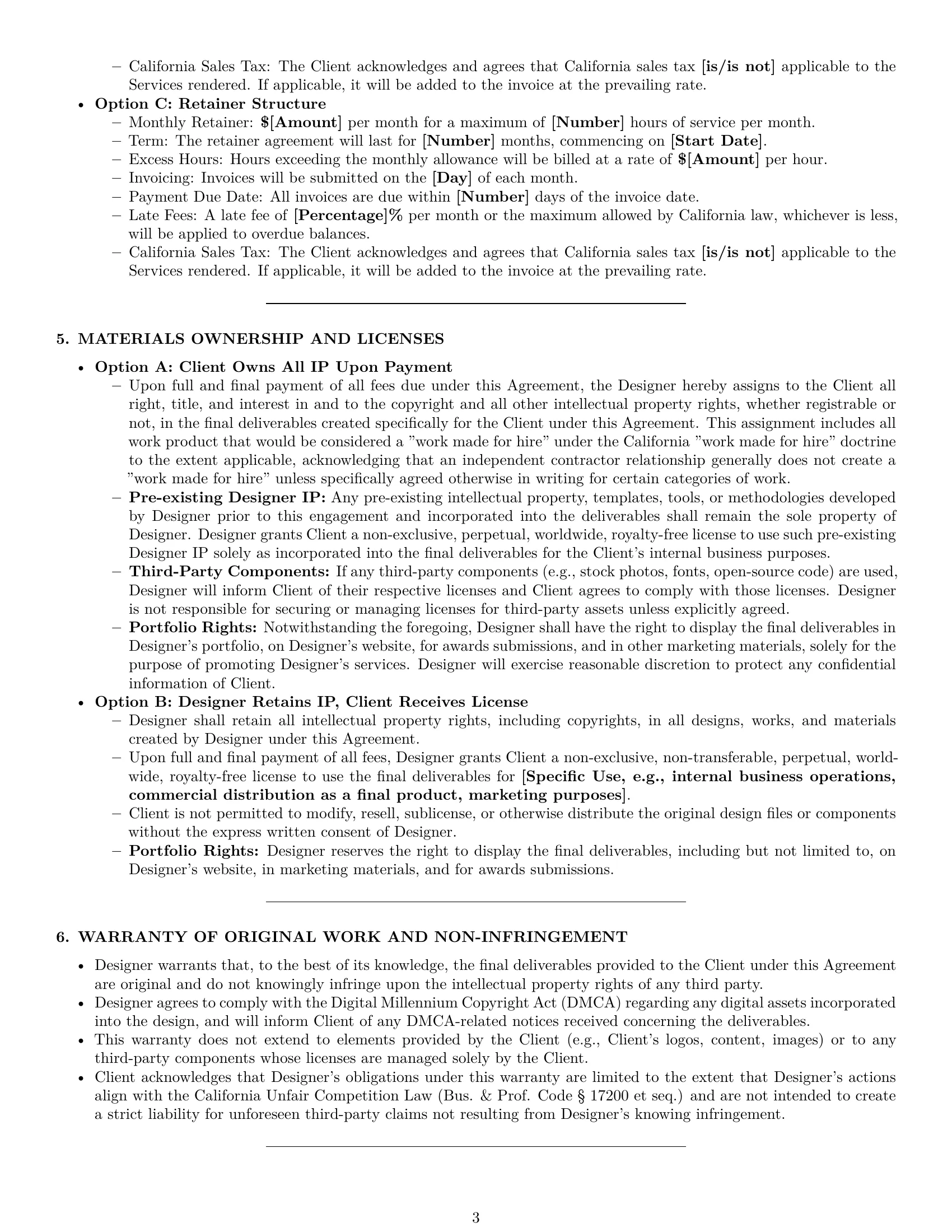 Preview page 3 of Pro California design service contract template