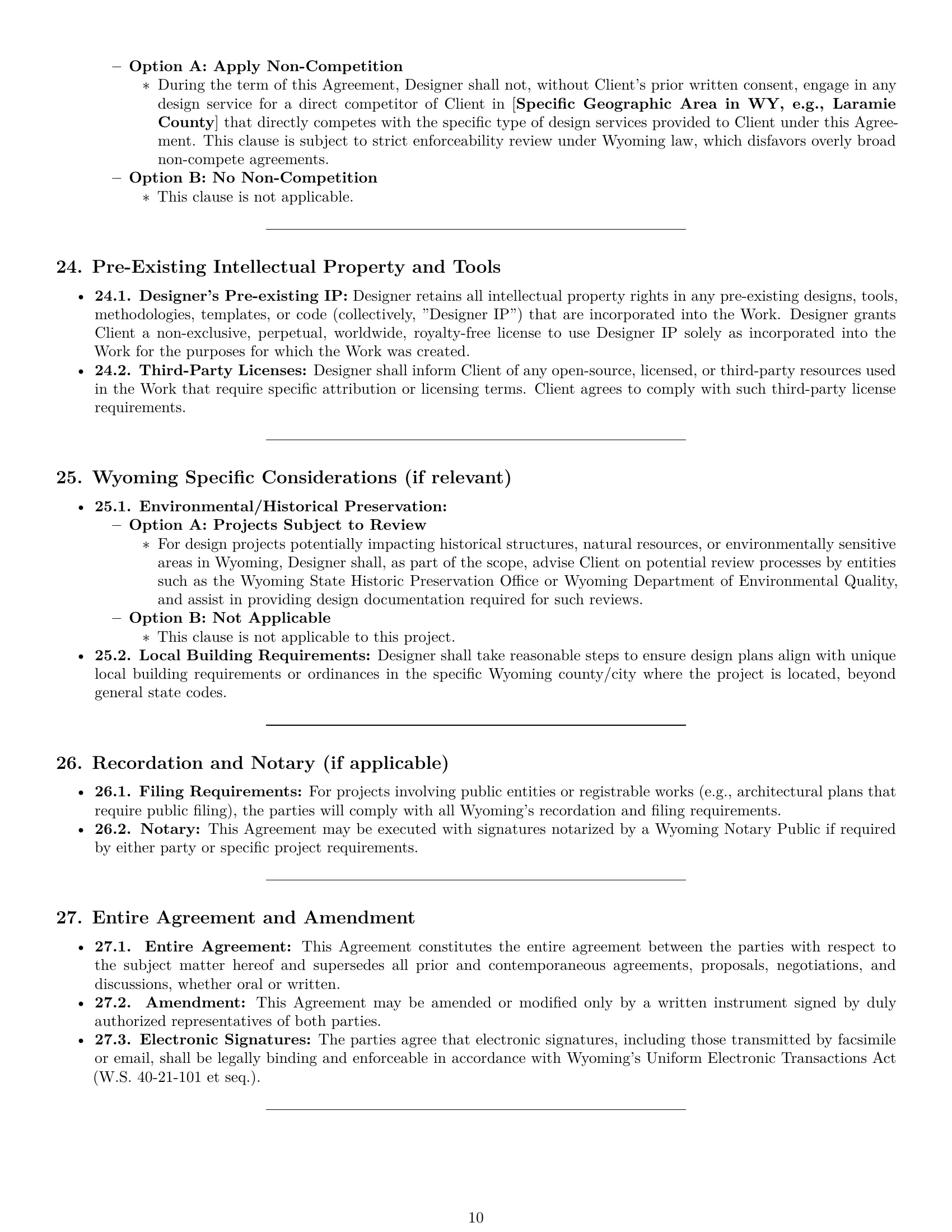 Preview page 10 of Pro Wyoming design service contract template