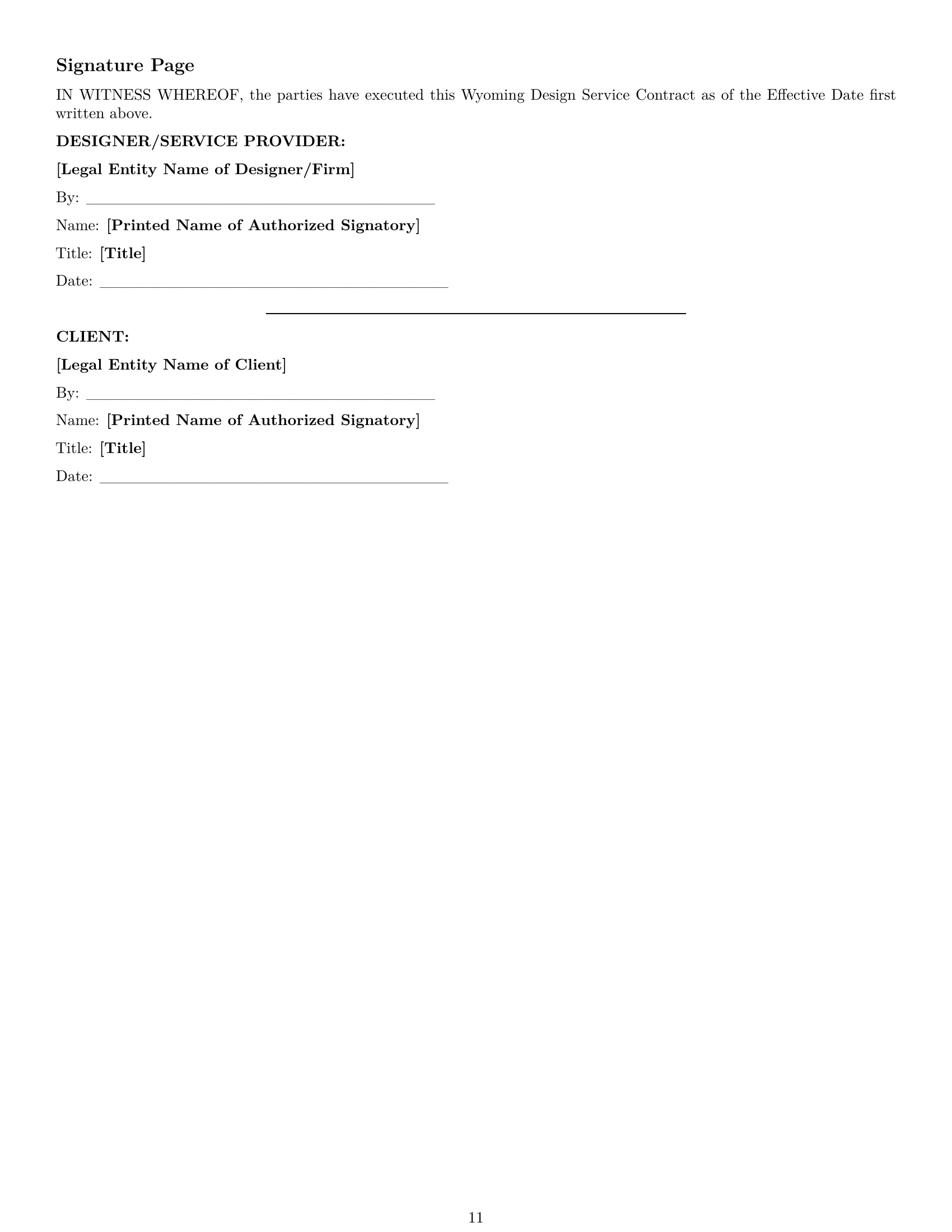 Preview page 11 of Pro Wyoming design service contract template