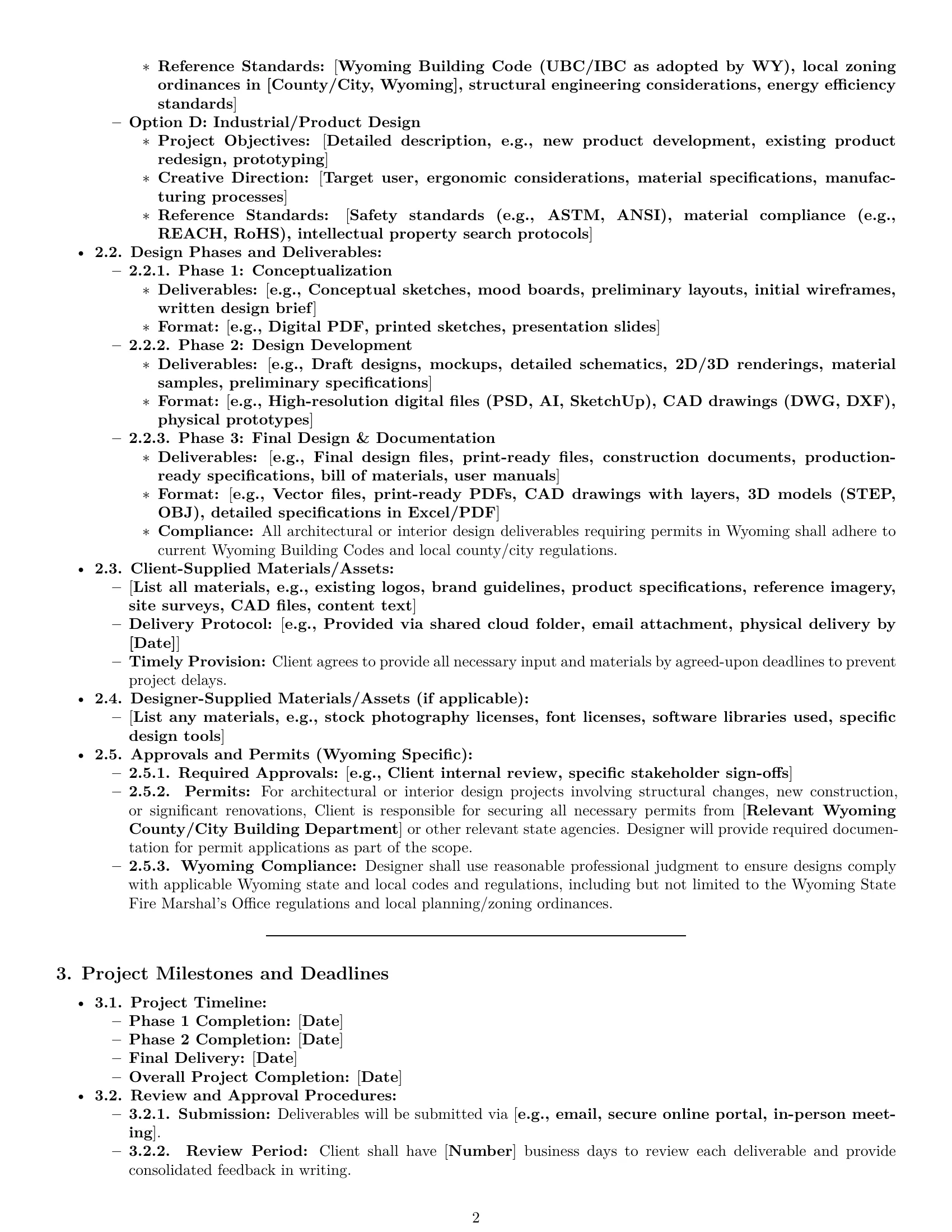 Preview page 2 of Pro Wyoming design service contract template
