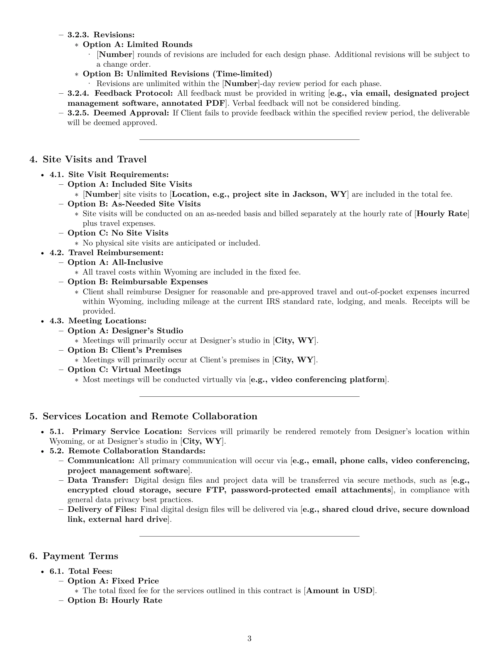 Preview page 3 of Pro Wyoming design service contract template