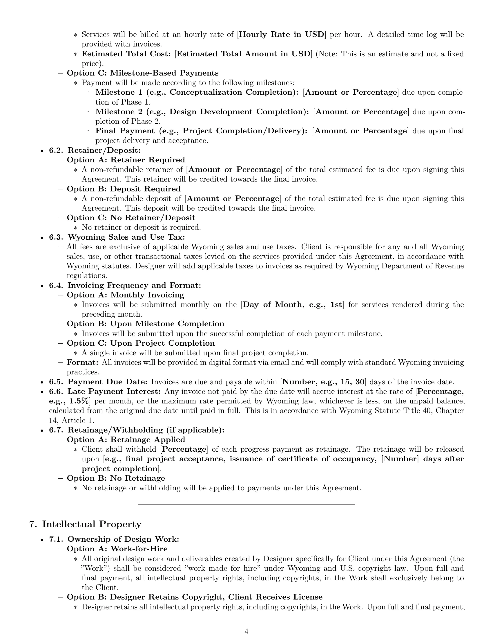 Preview page 4 of Pro Wyoming design service contract template