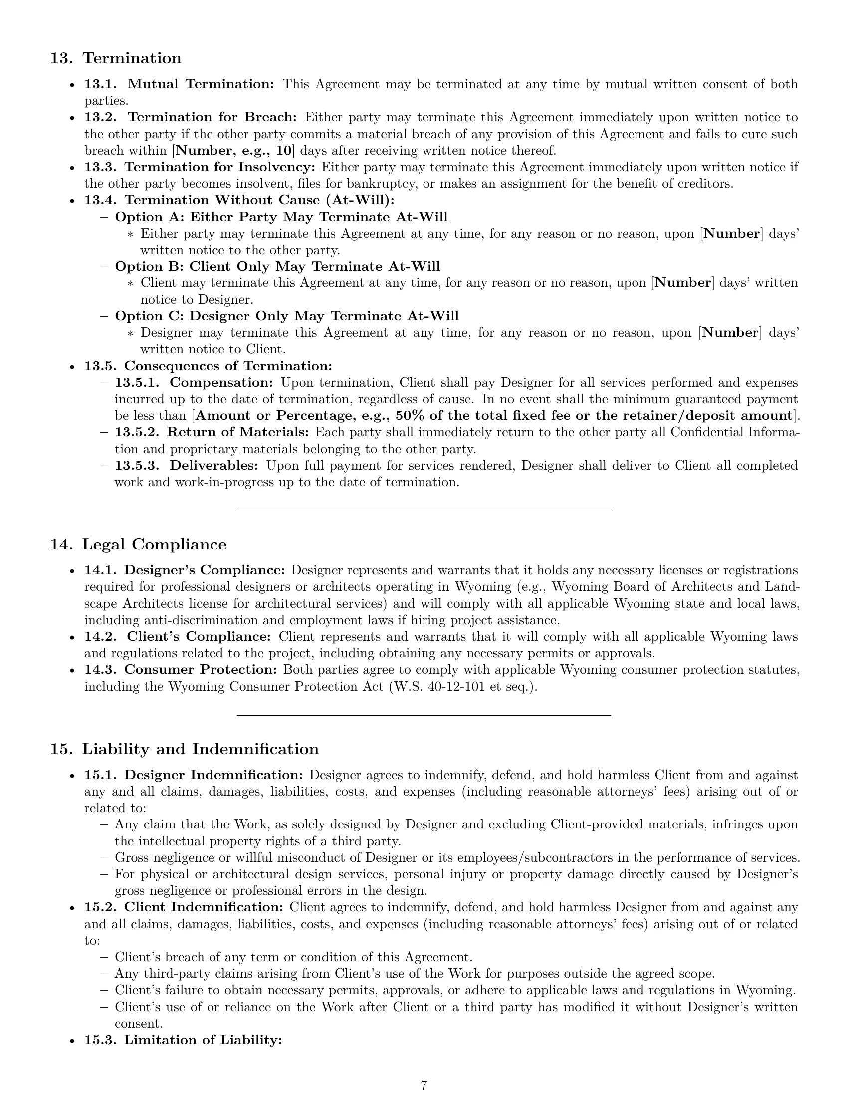 Preview page 7 of Pro Wyoming design service contract template