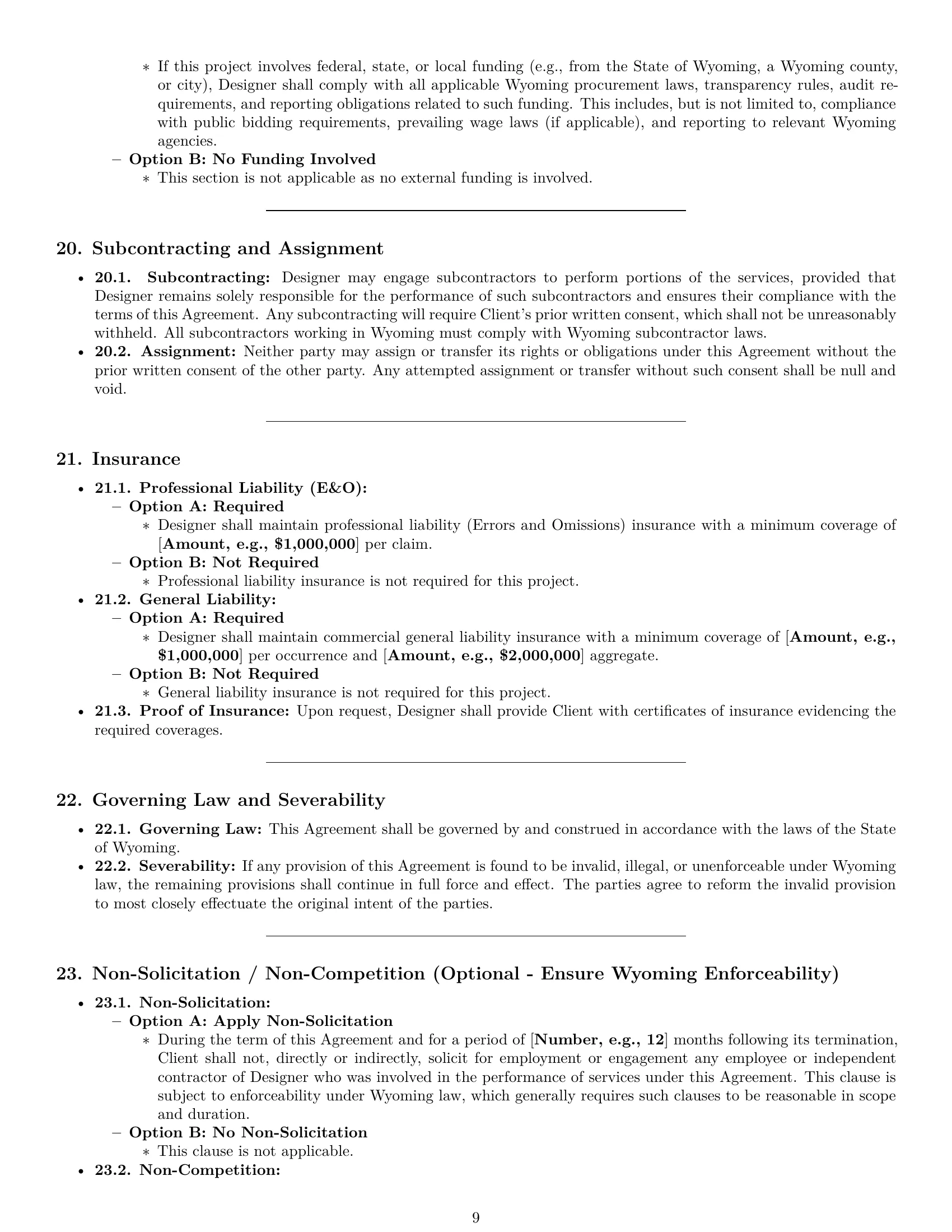 Preview page 9 of Pro Wyoming design service contract template