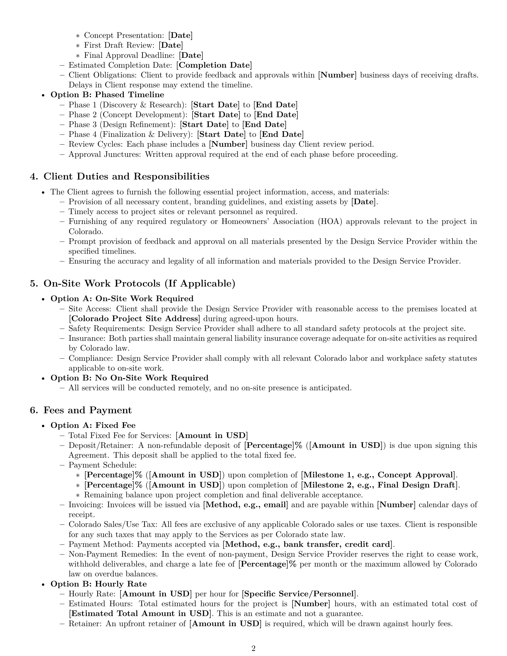 Preview page 2 of Pro Colorado design service contract template