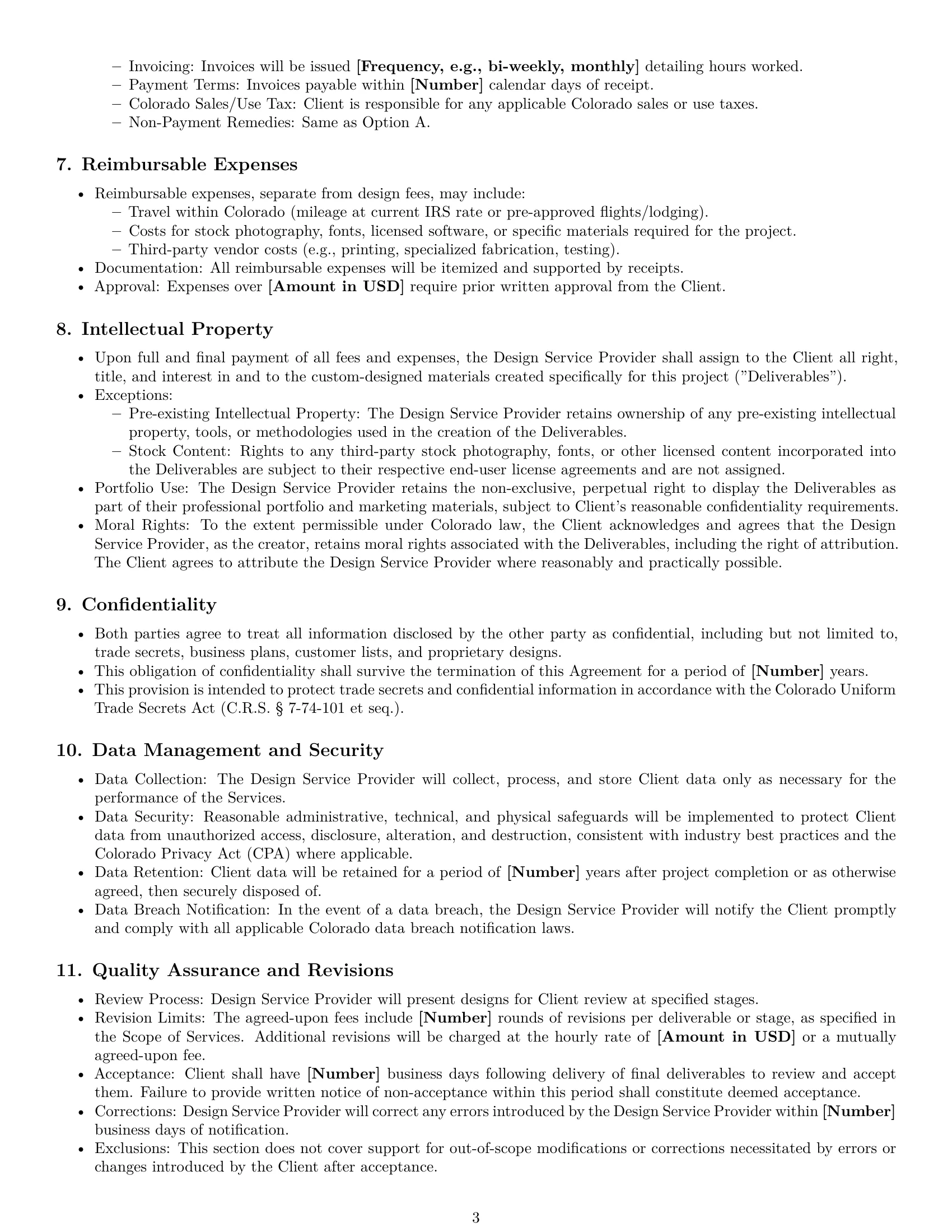 Preview page 3 of Pro Colorado design service contract template