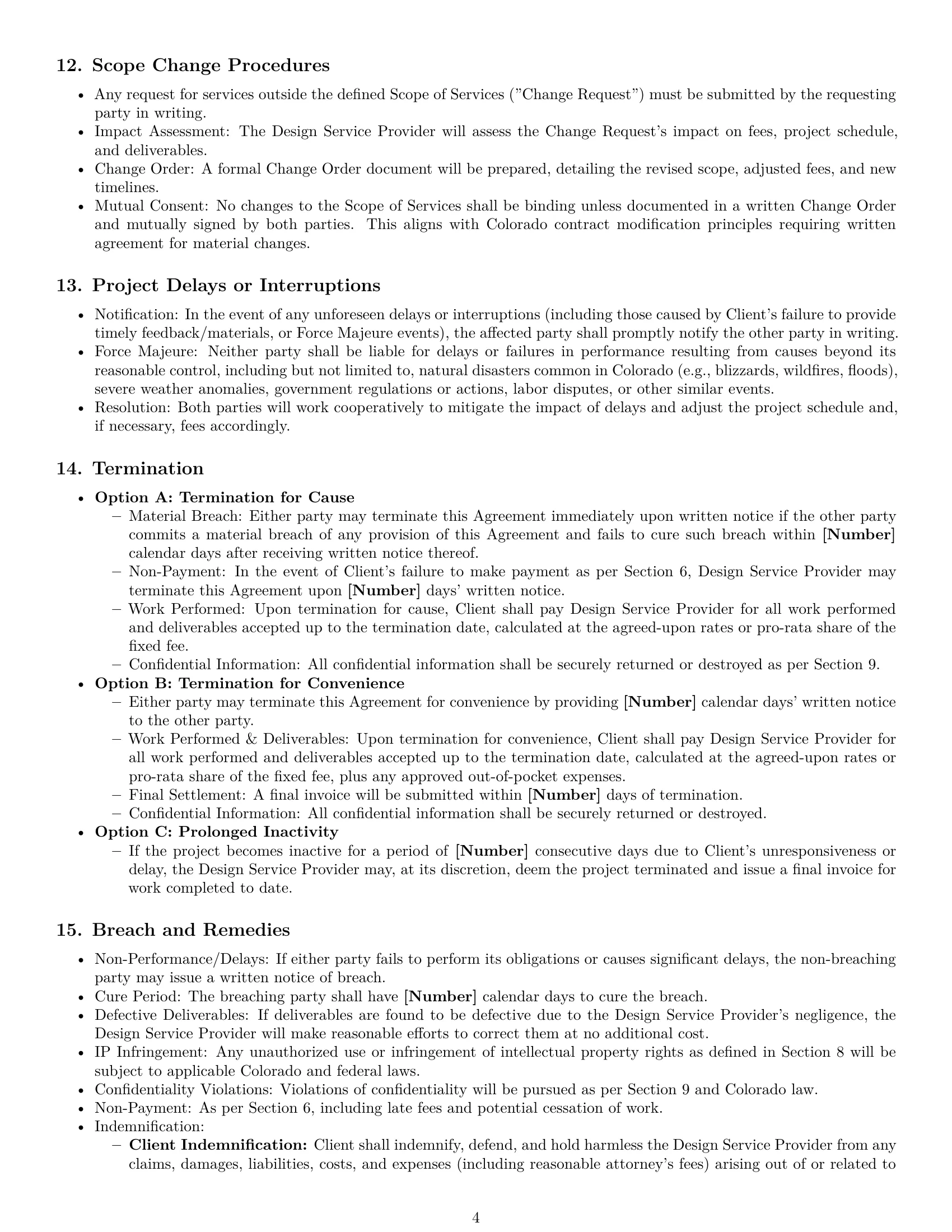 Preview page 4 of Pro Colorado design service contract template