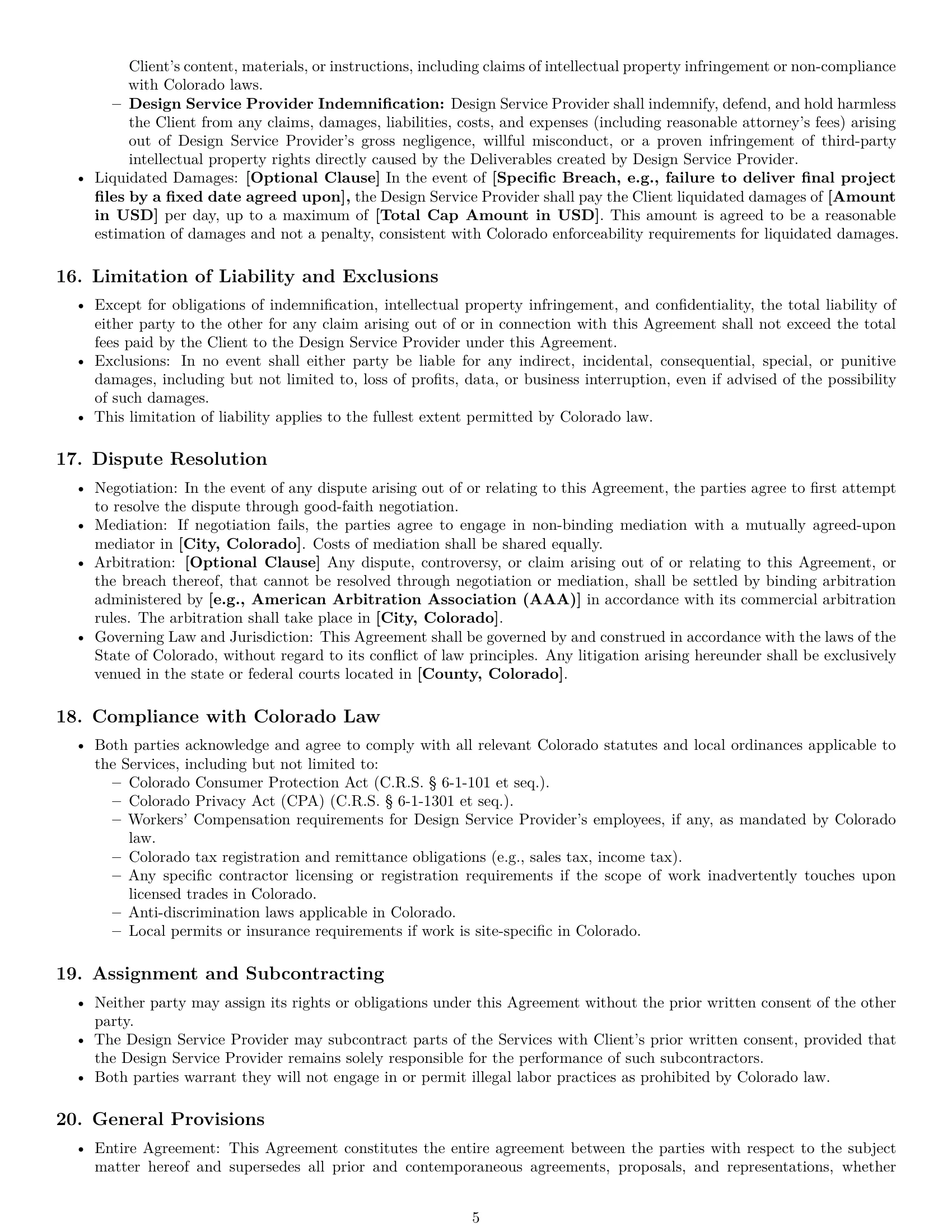 Preview page 5 of Pro Colorado design service contract template
