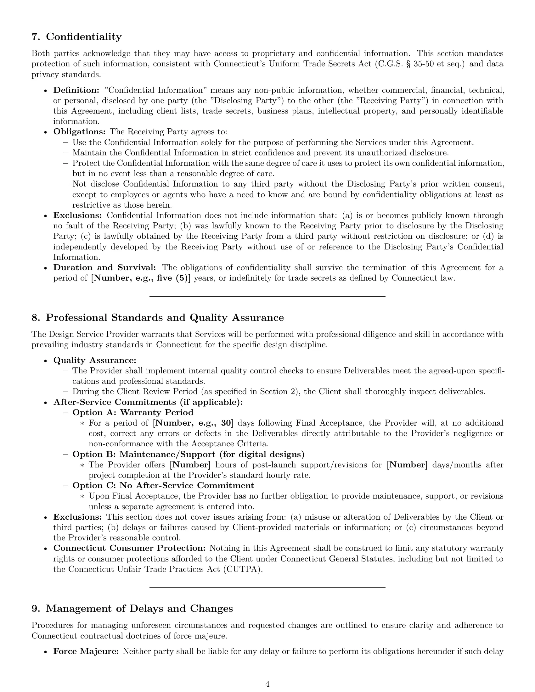 Preview page 4 of Pro Connecticut design service contract template