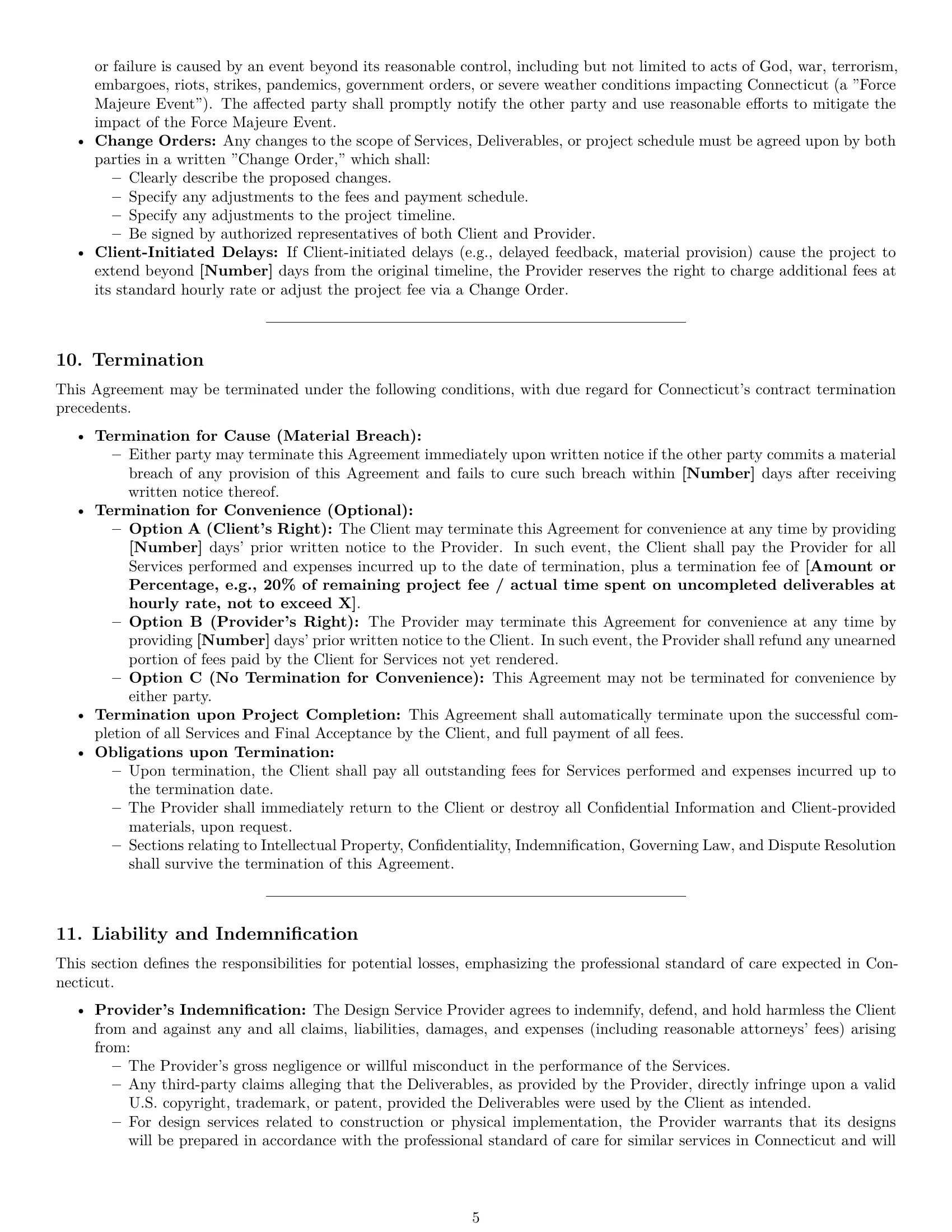 Preview page 5 of Pro Connecticut design service contract template