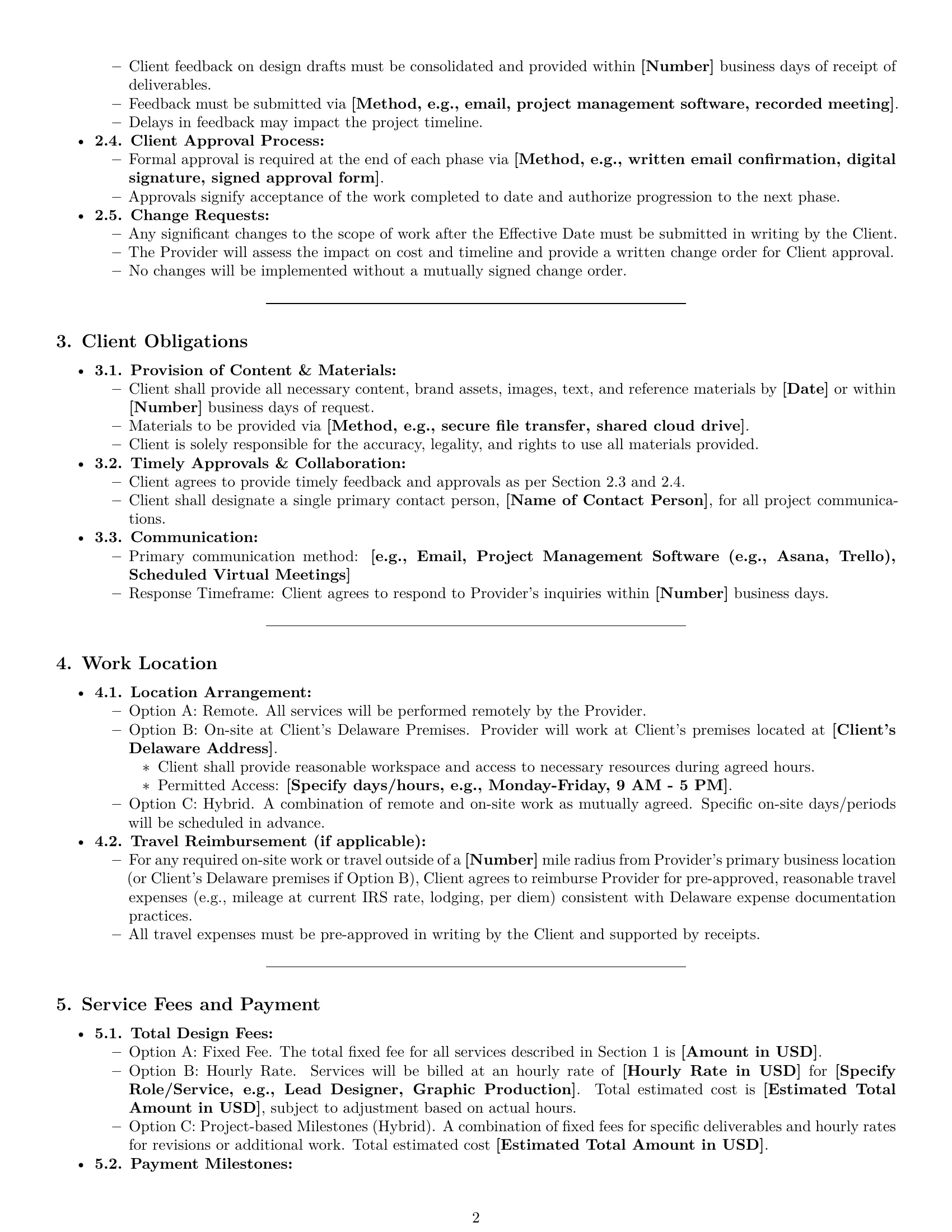 Preview page 2 of Pro Delaware design service contract template