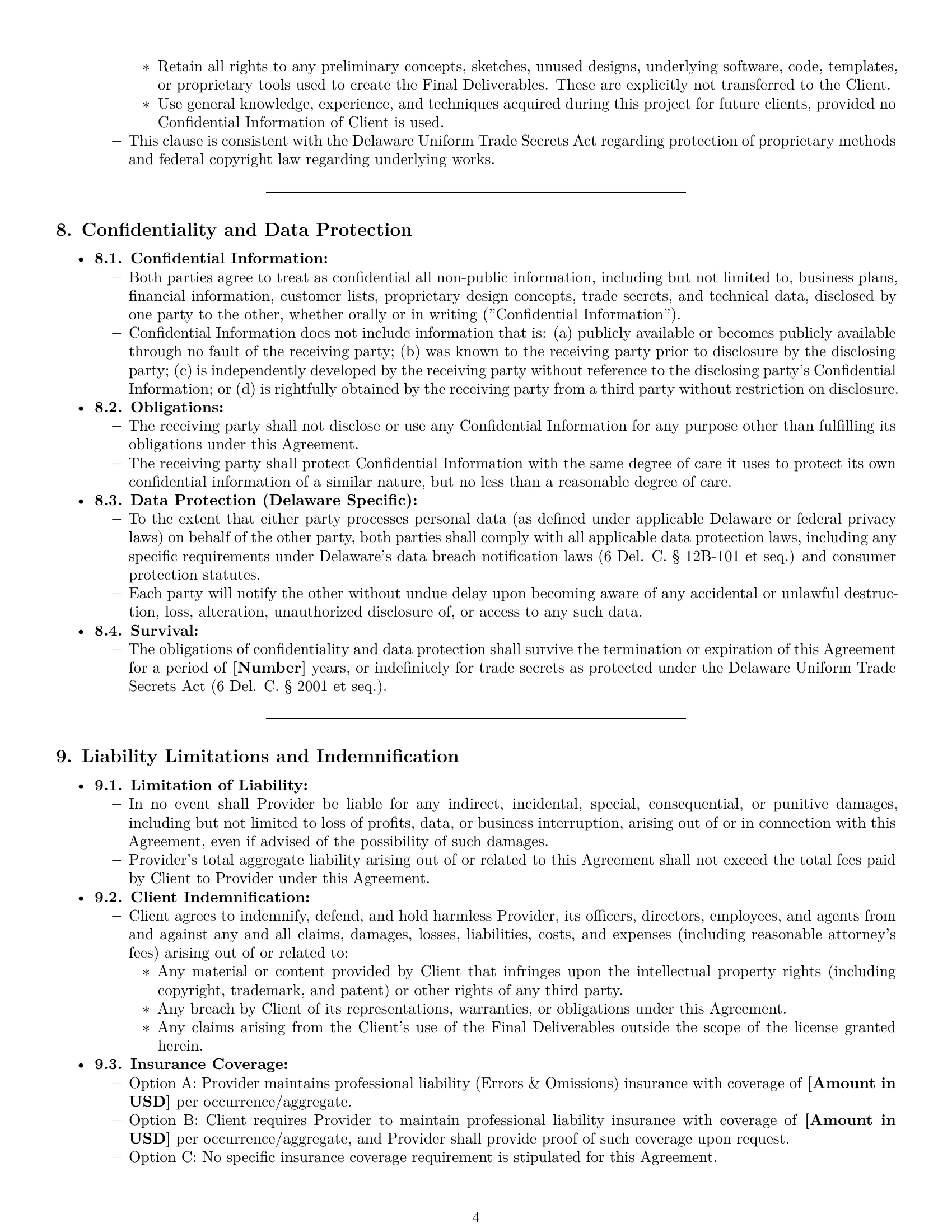 Preview page 4 of Pro Delaware design service contract template