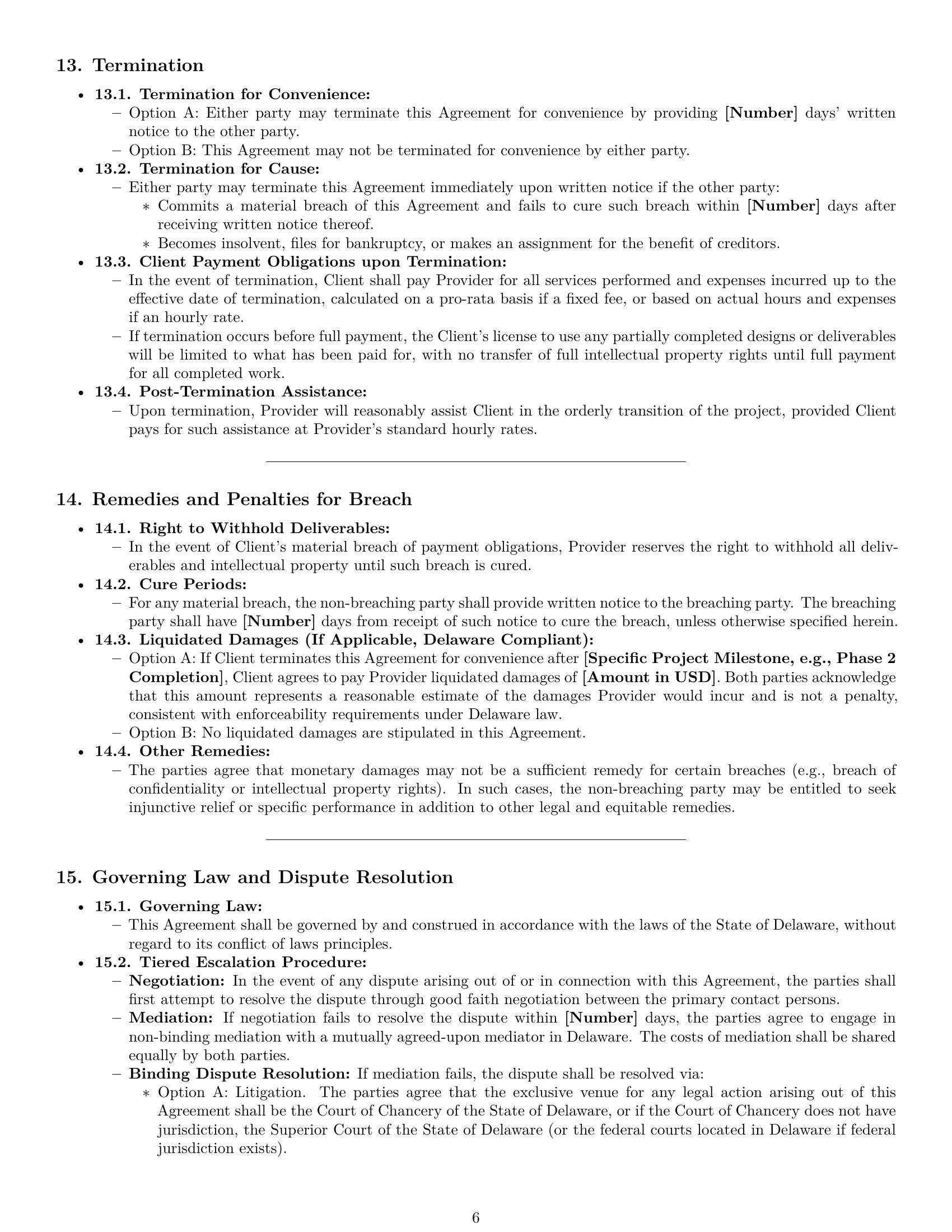 Preview page 6 of Pro Delaware design service contract template