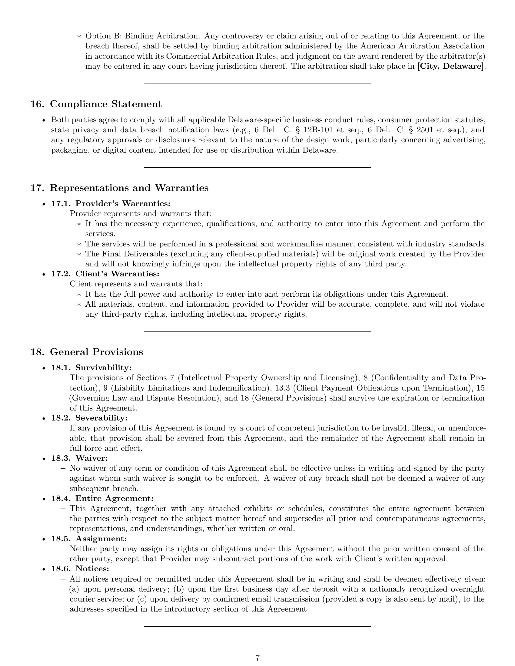 Preview page 7 of Pro Delaware design service contract template
