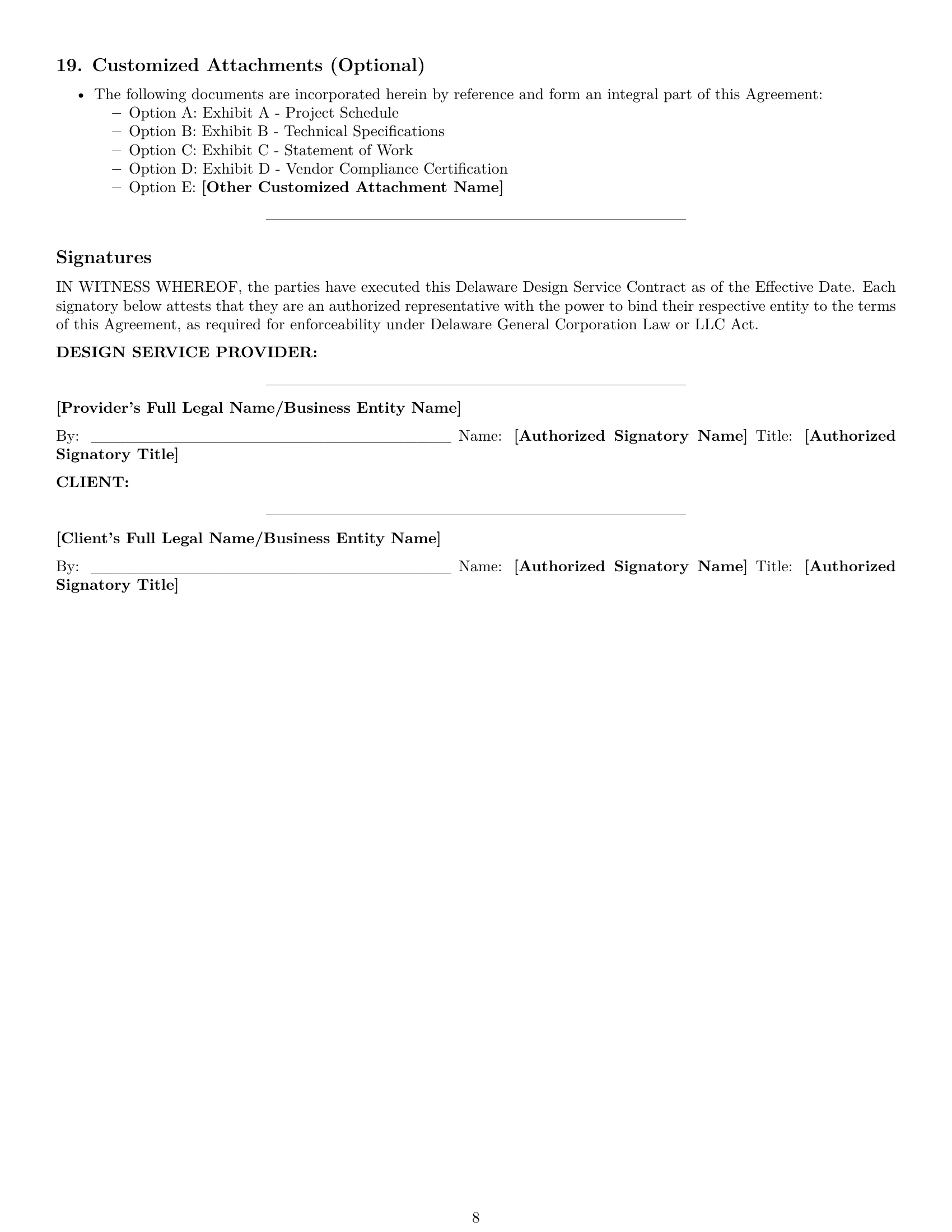 Preview page 8 of Pro Delaware design service contract template