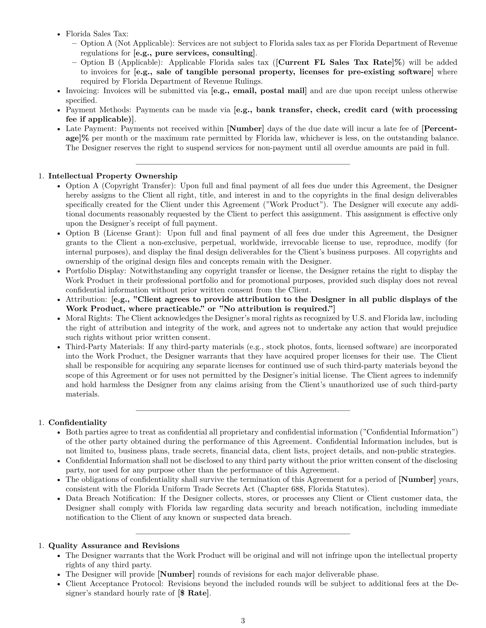Preview page 3 of Pro Florida design service contract template