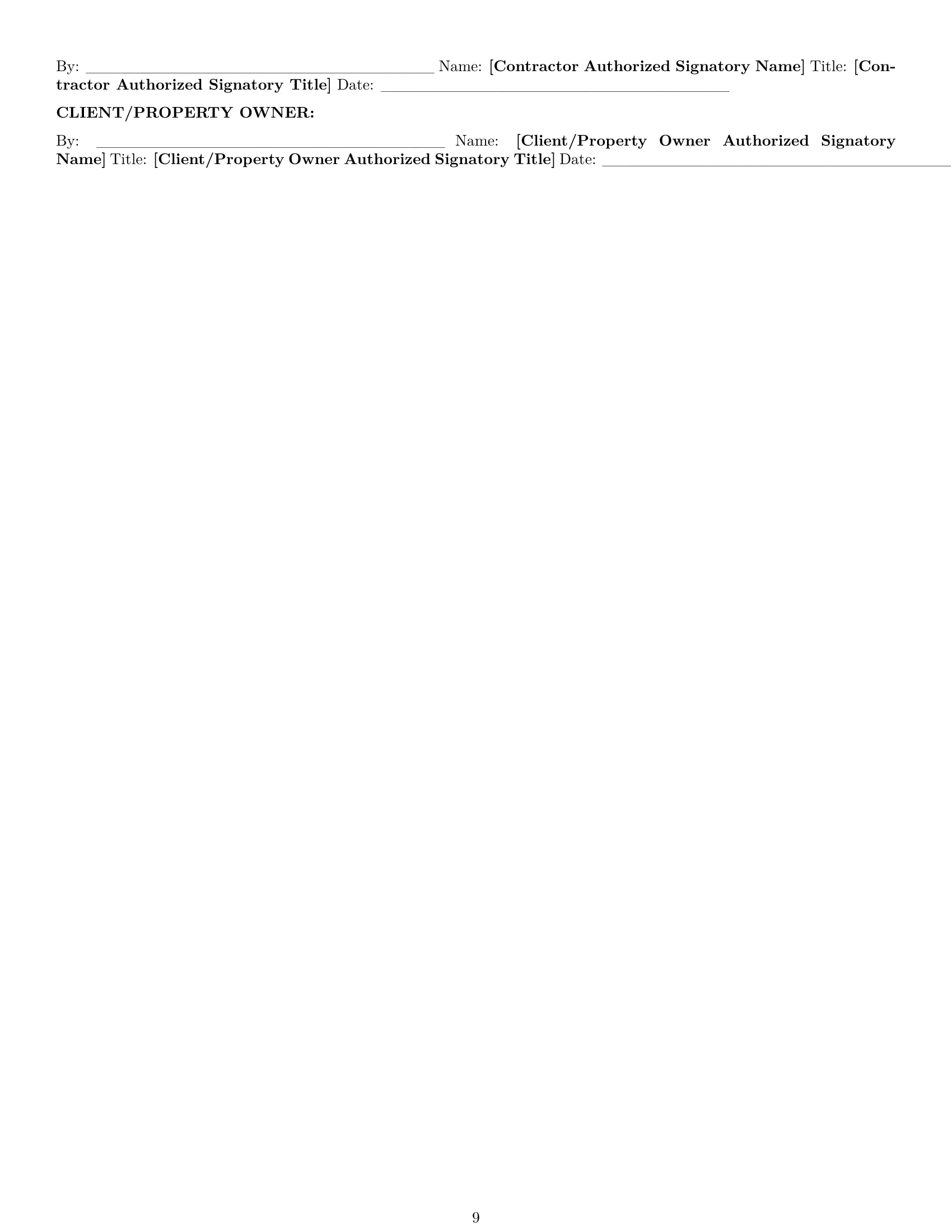 Preview page 9 of Pro Hawaii construction service contract template