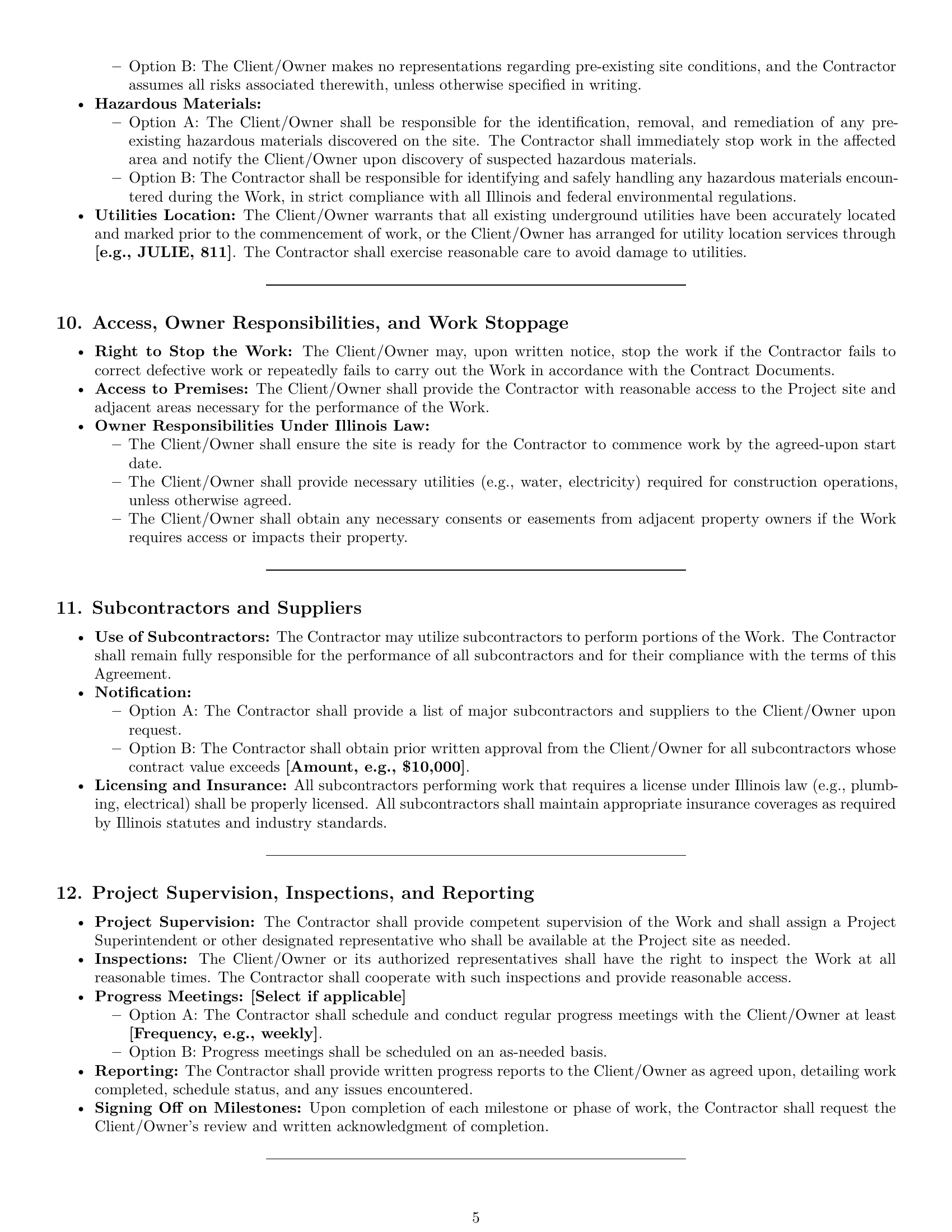 Preview page 5 of Pro Illinois construction service contract template