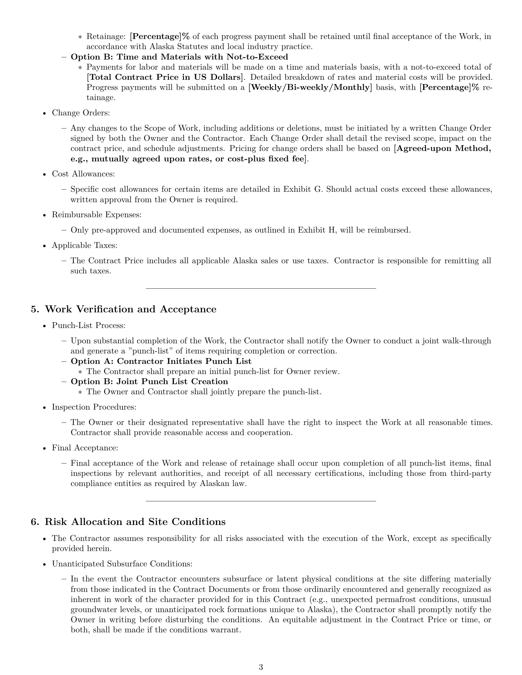 Preview page 3 of Pro Alaska construction service contract template
