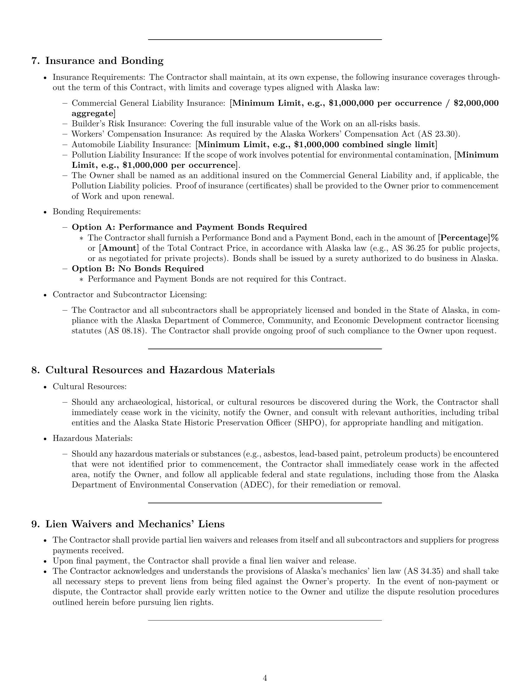Preview page 4 of Pro Alaska construction service contract template