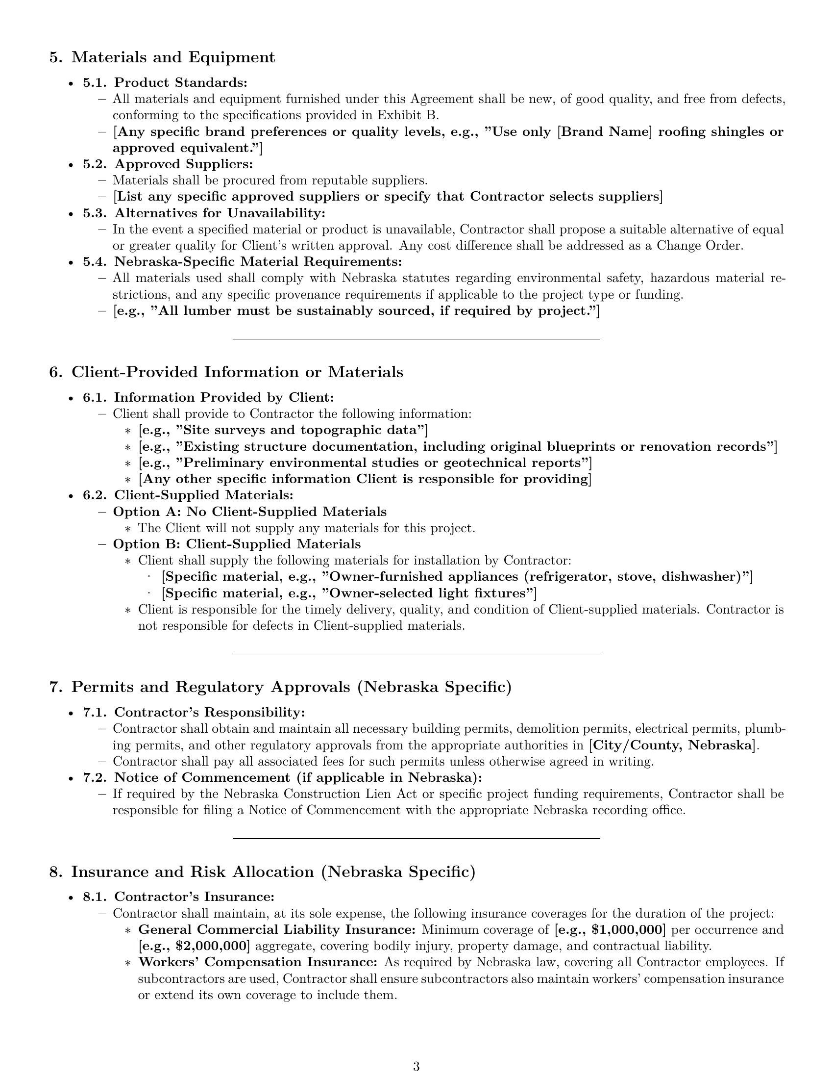 Preview page 3 of Pro Nebraska construction service contract template