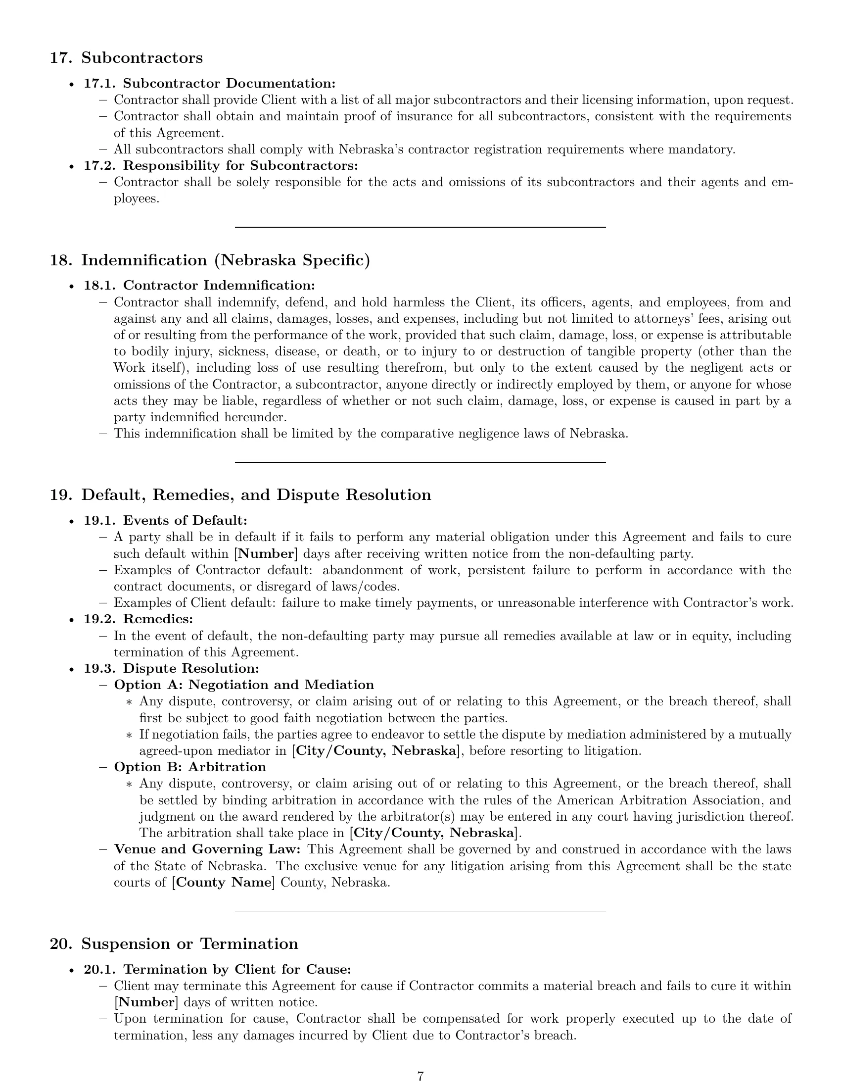 Preview page 7 of Pro Nebraska construction service contract template