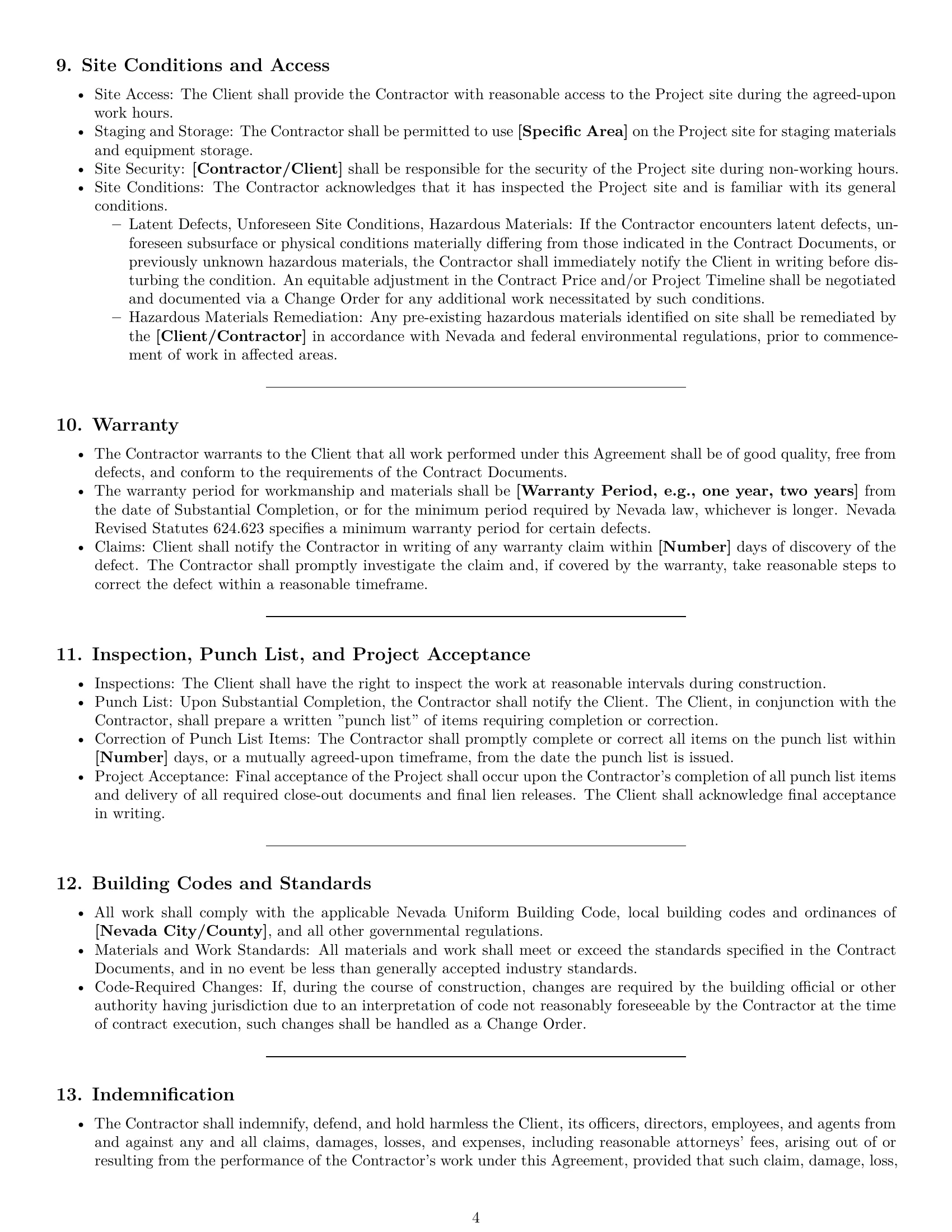 Preview page 4 of Pro Nevada construction service contract template