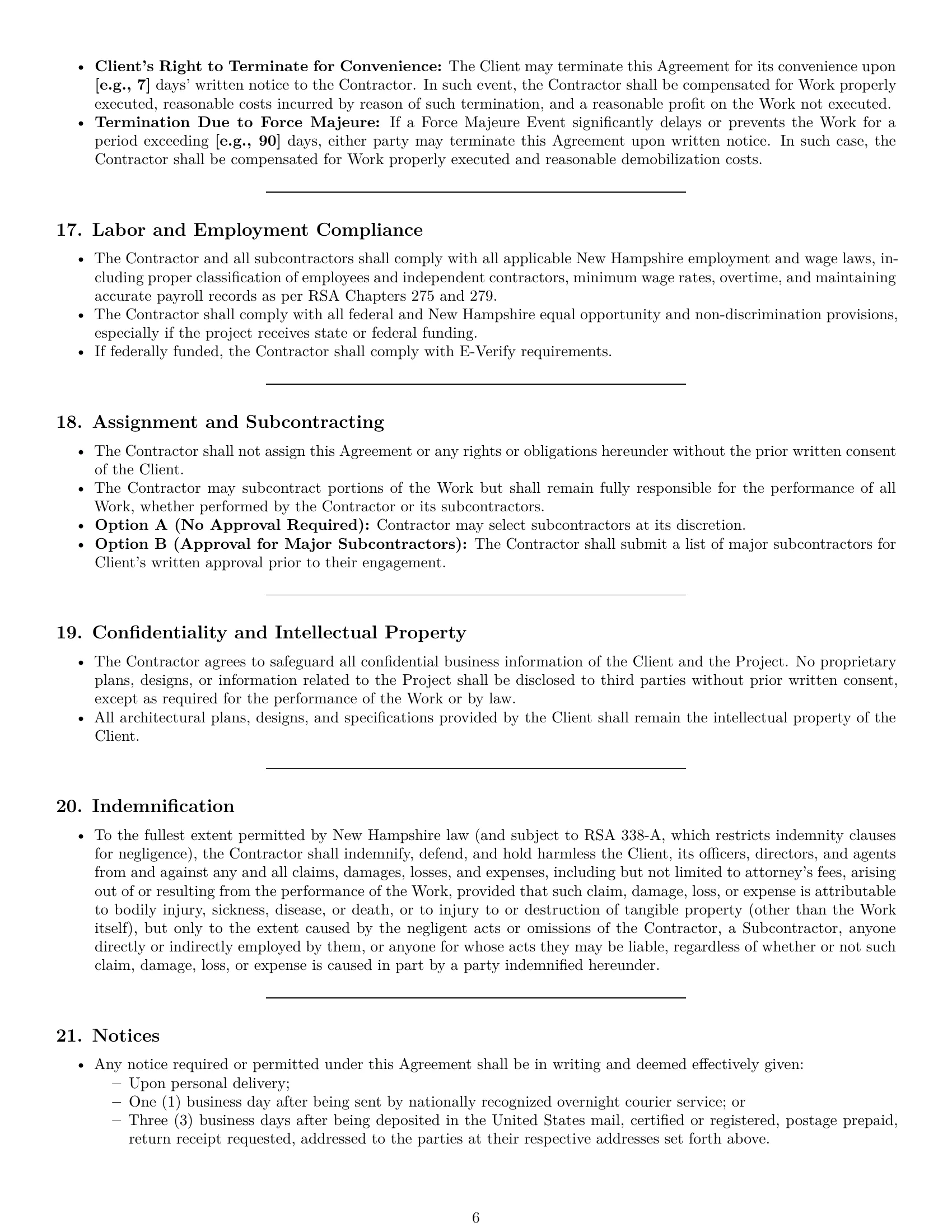 Preview page 6 of Pro New Hampshire construction service contract template