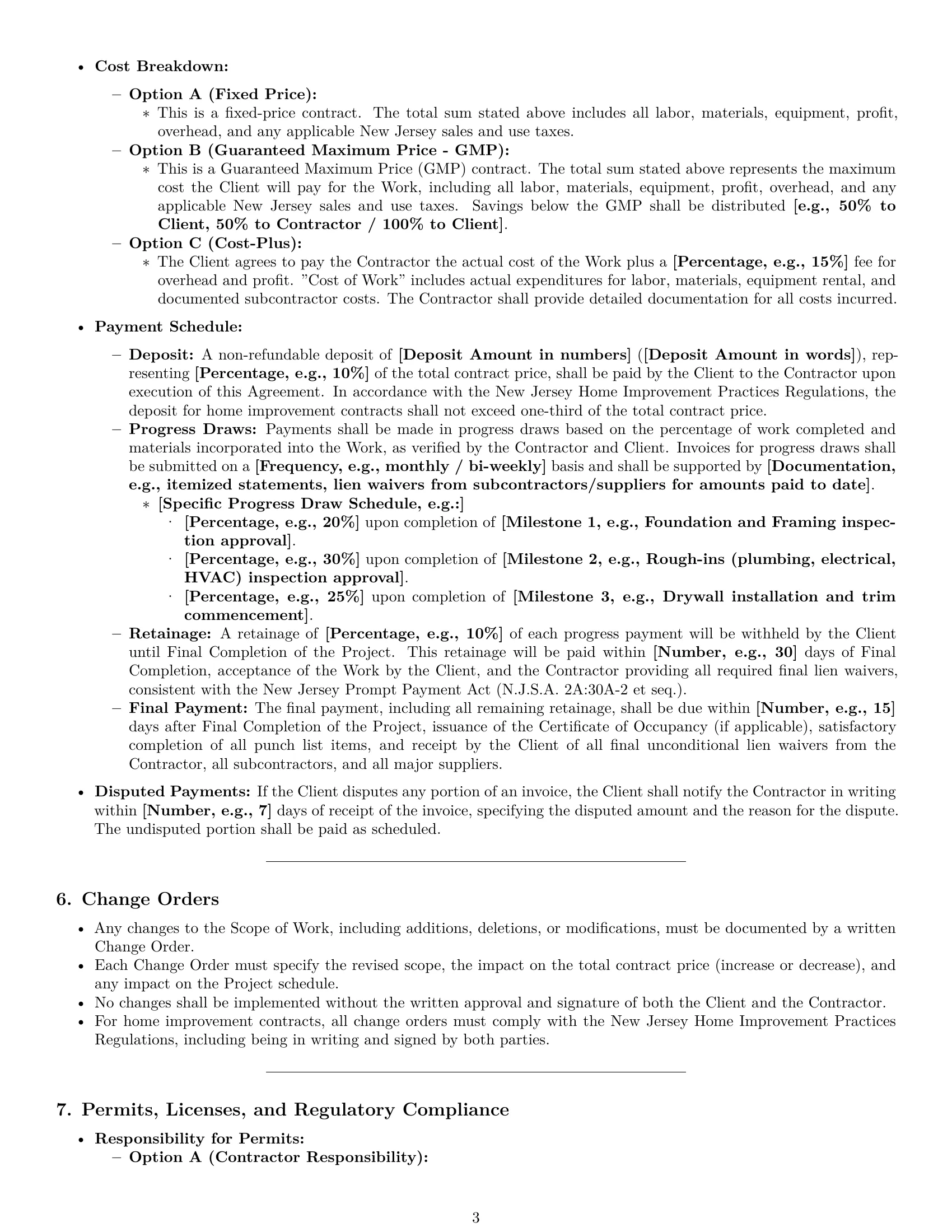 Preview page 3 of Pro New Jersey construction service contract template